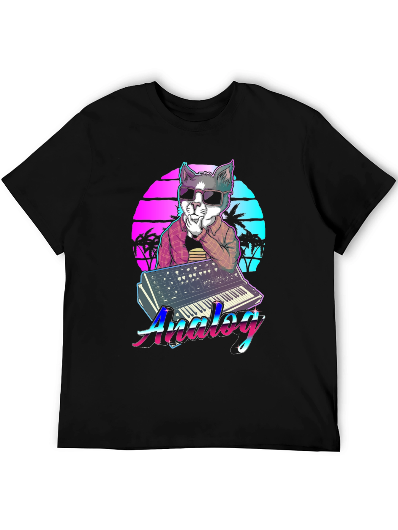 Retro Cat Synthesizer T-Shirt