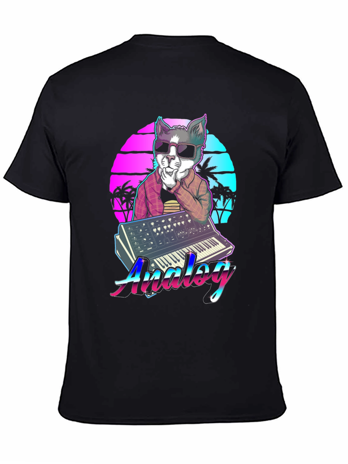 Retro Cat Synthesizer T-Shirt