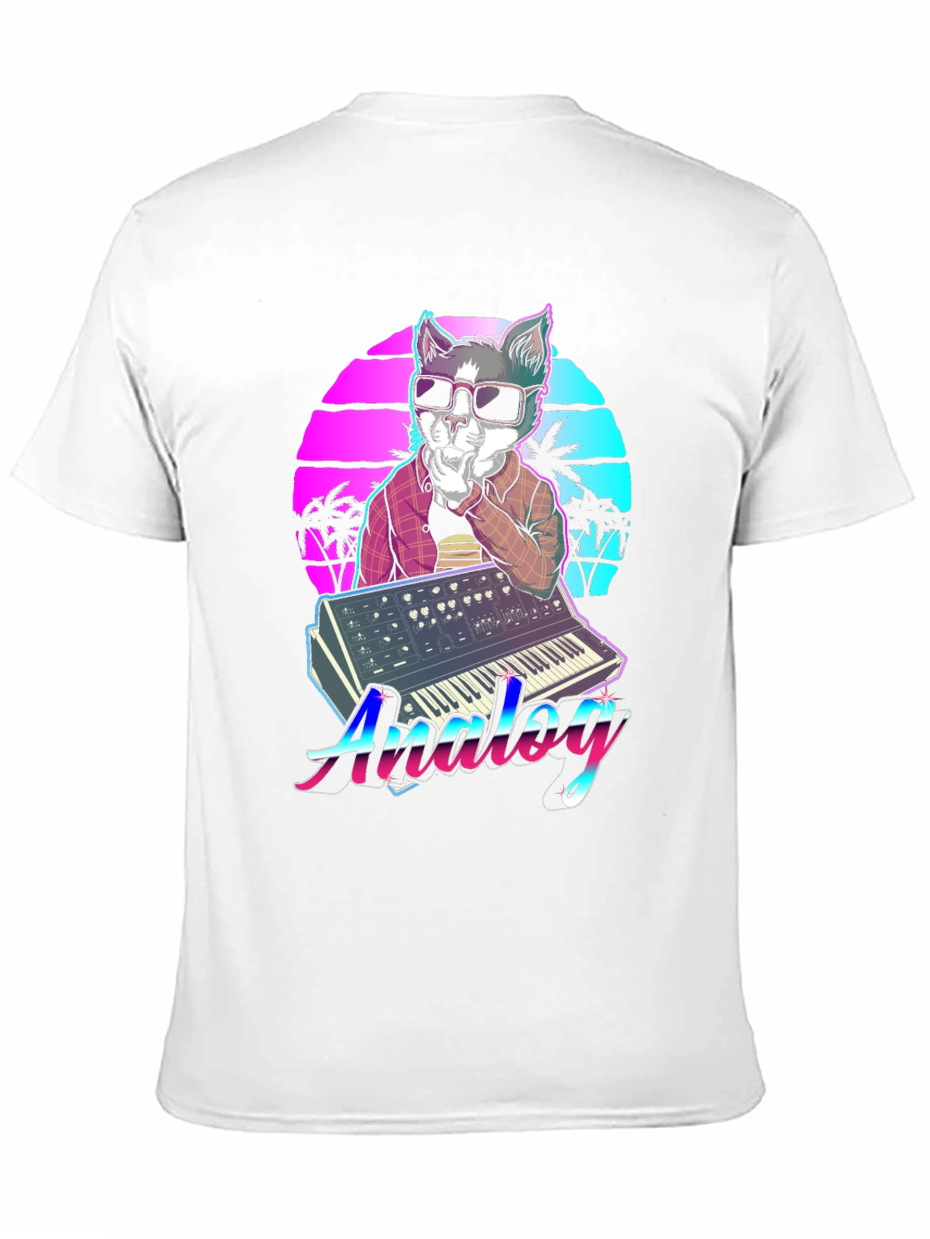 Retro Cat Synthesizer T-Shirt