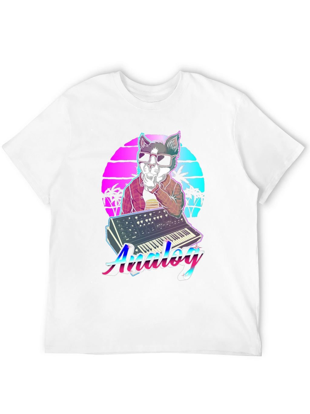 Retro Cat Synthesizer T-Shirt