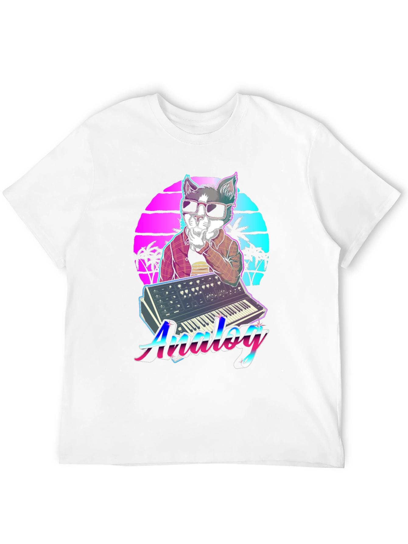 Retro Cat Synthesizer T-Shirt