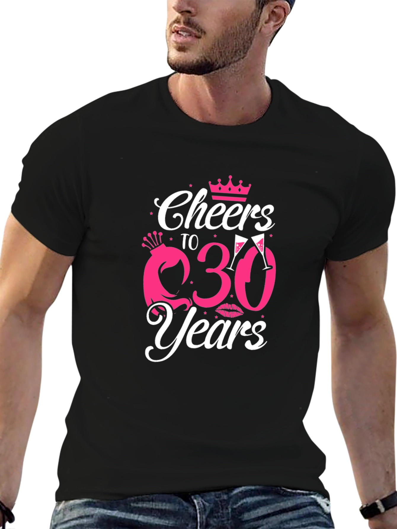 Cheers to 30 Years Black Graphic Tee