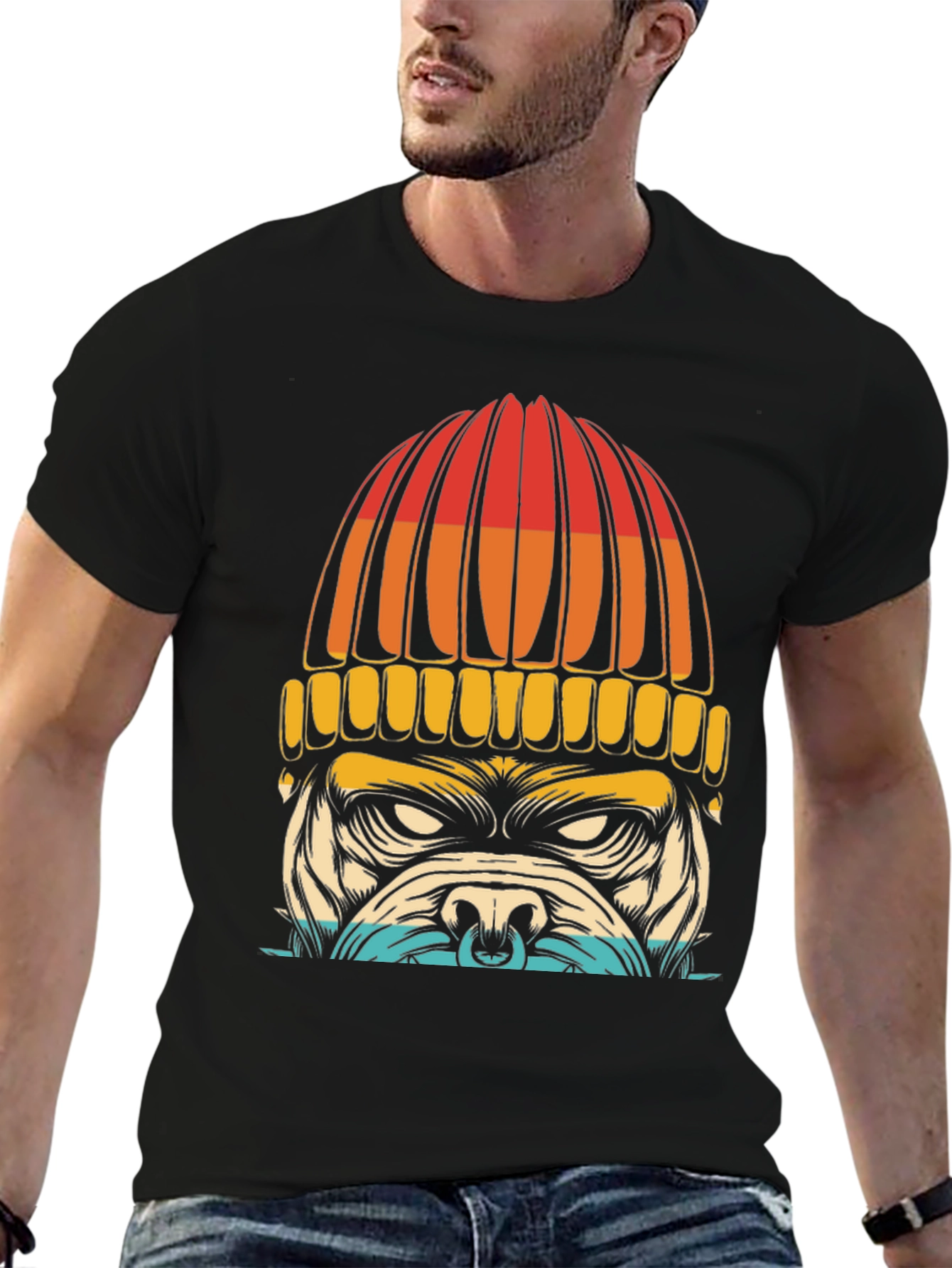 Dog in Beanie Graphic T-Shirt
