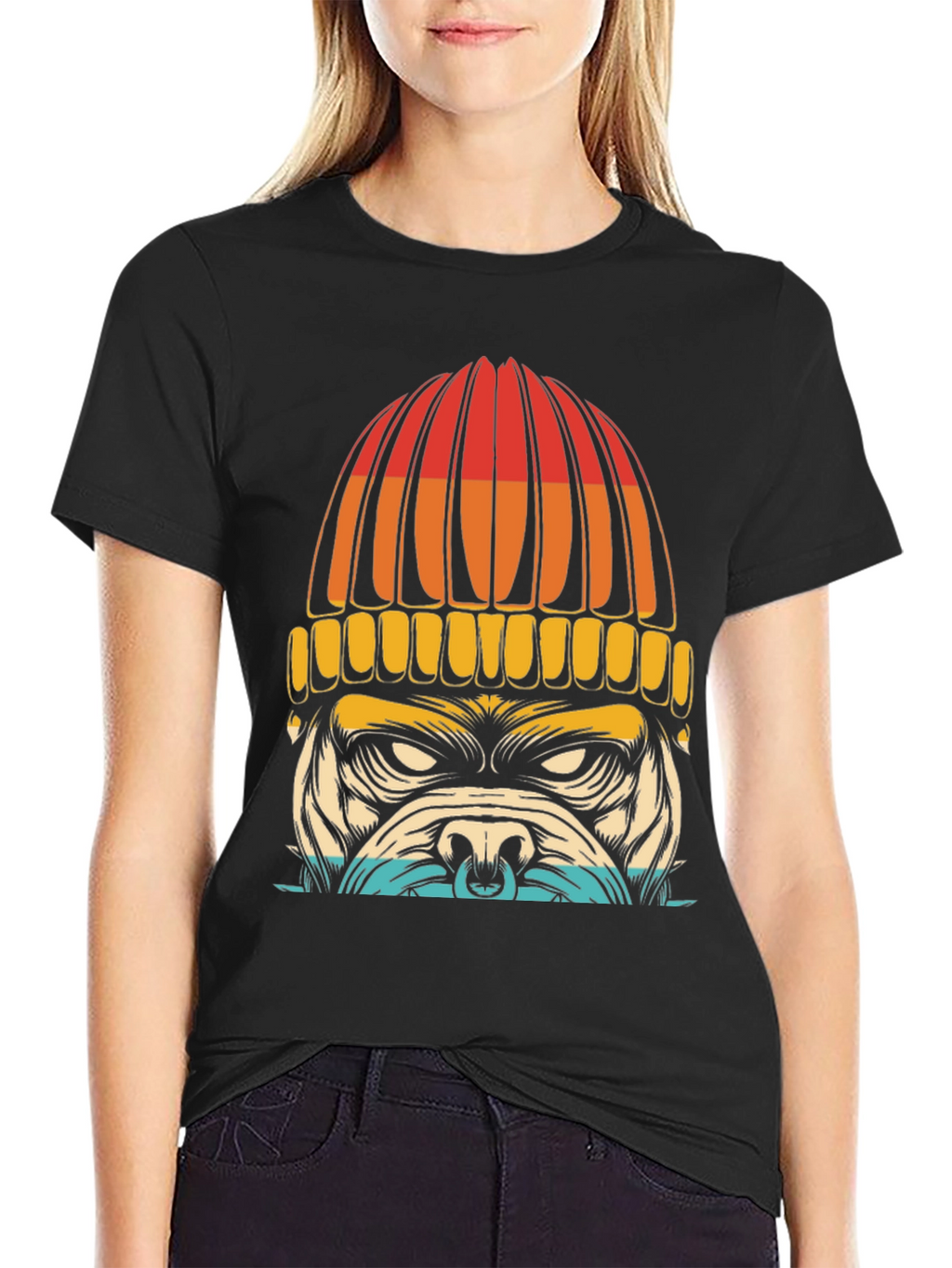 Dog in Beanie Graphic T-Shirt