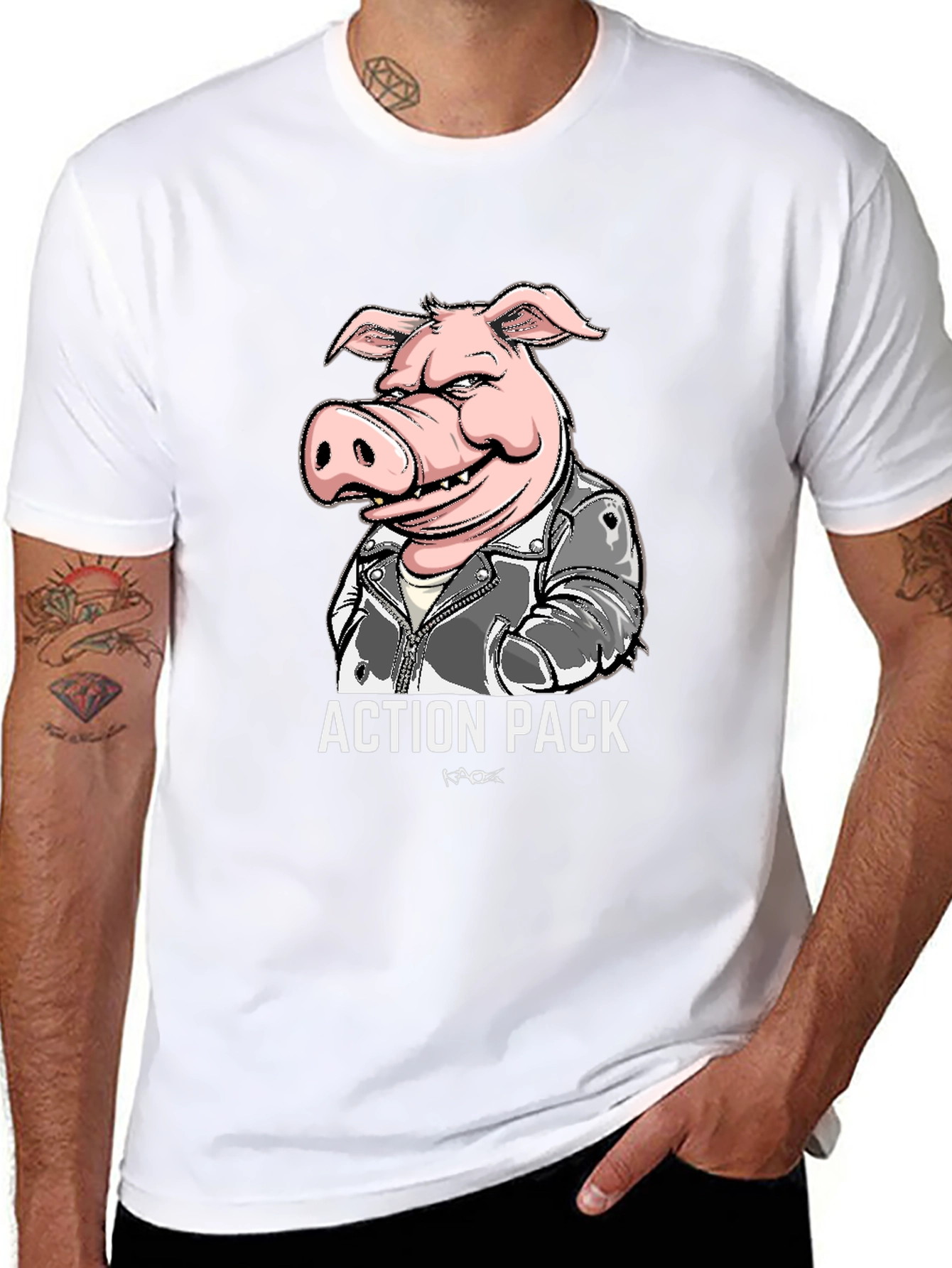Action Pack Pig Graphic T-Shirt