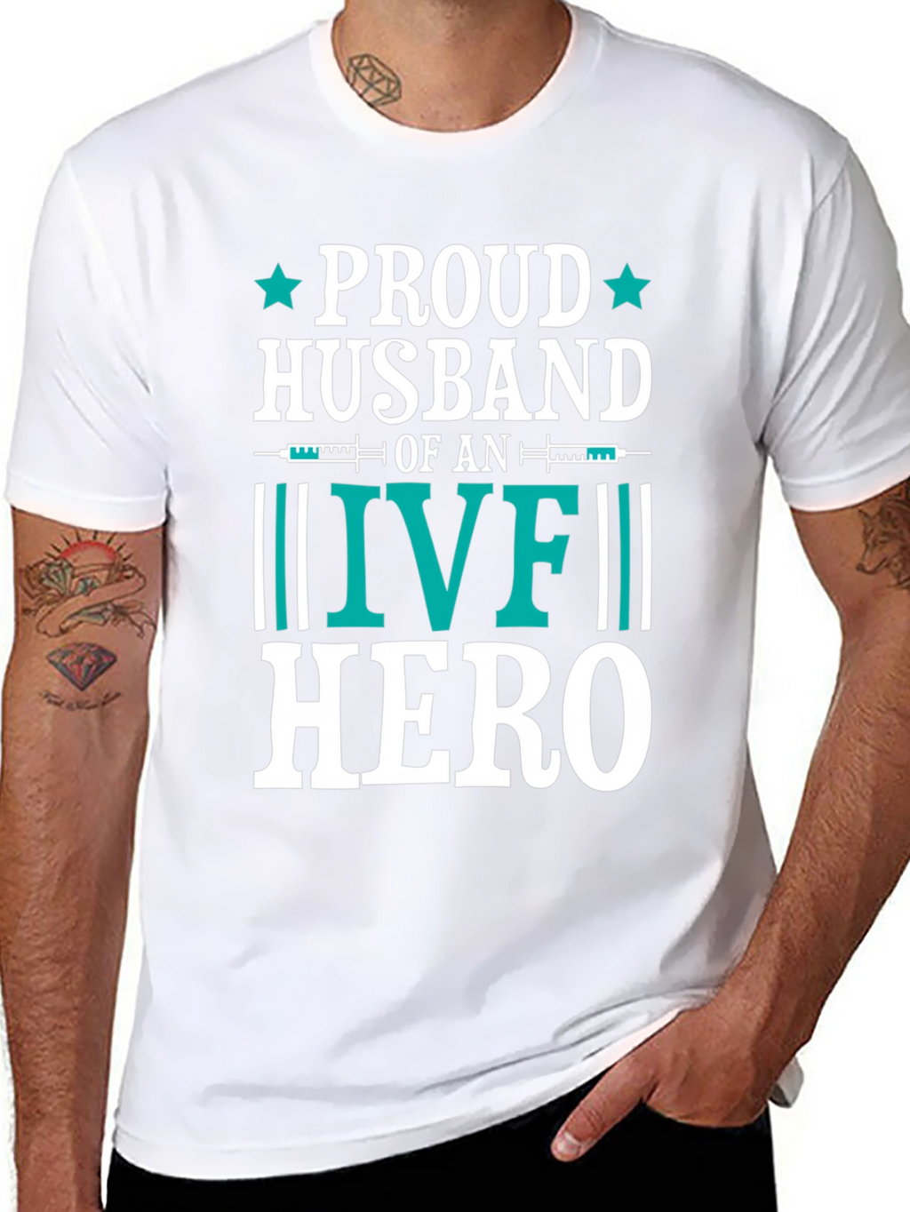Proud Husband IVF Hero Graphic Tee