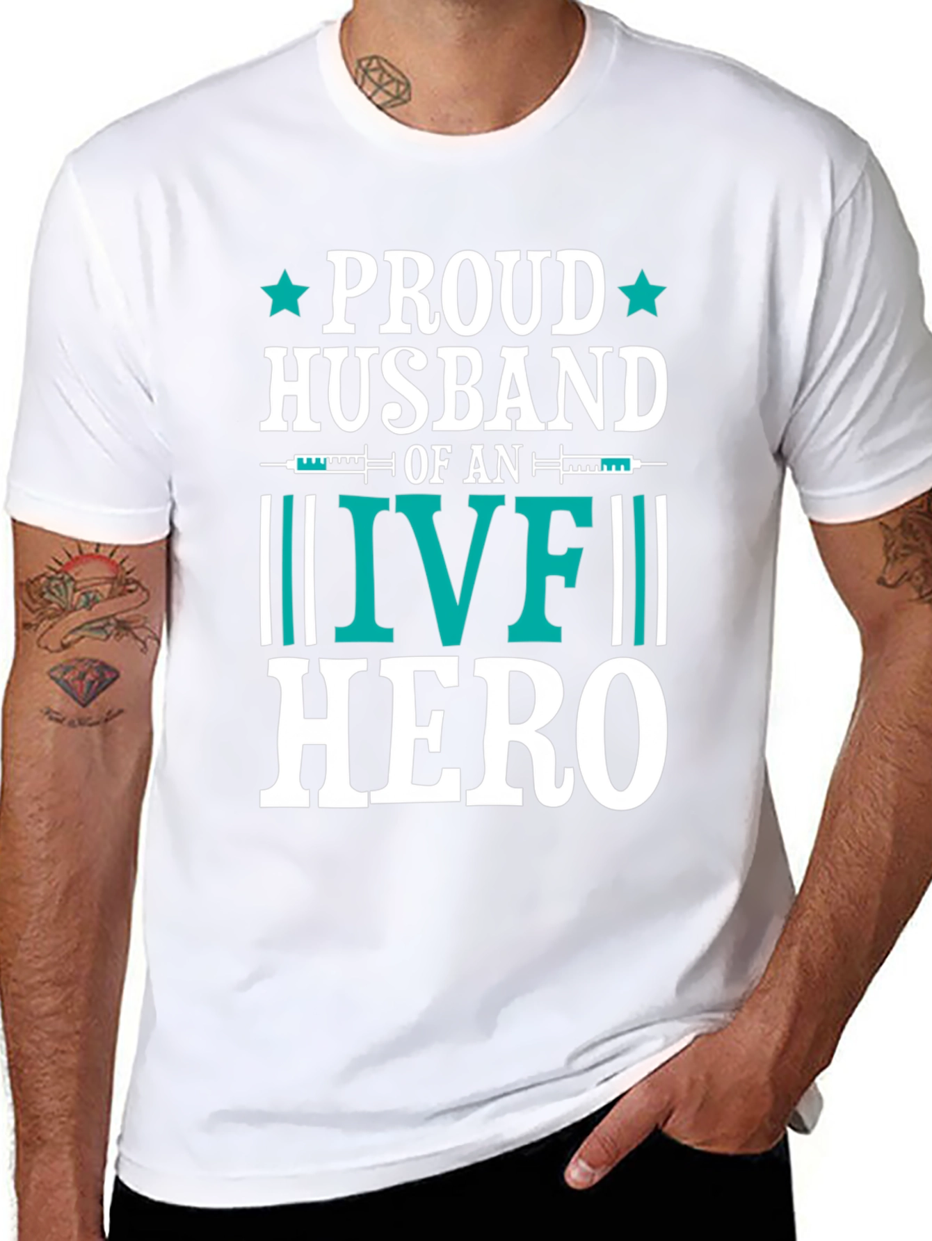 Proud Husband IVF Hero Graphic Tee