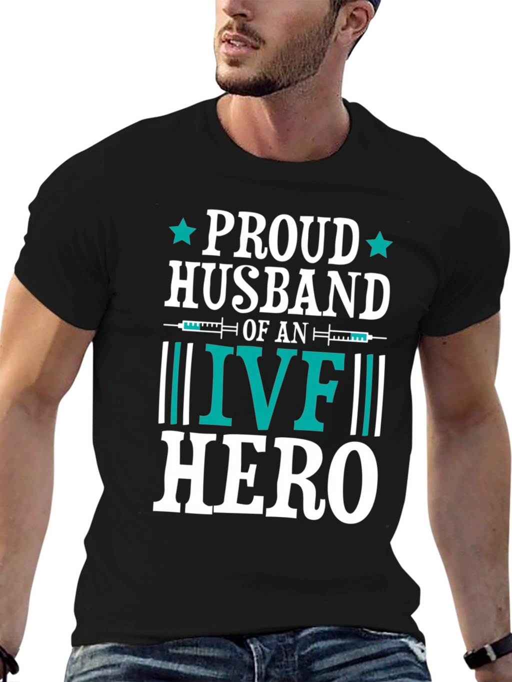 Proud Husband IVF Hero Graphic Tee
