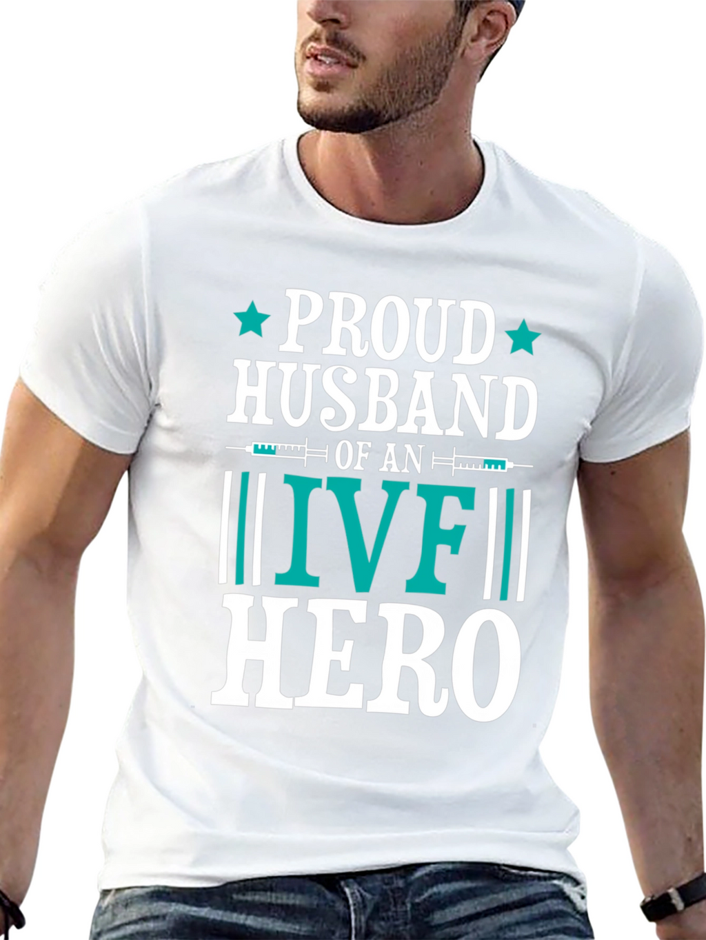 Proud Husband IVF Hero Graphic Tee