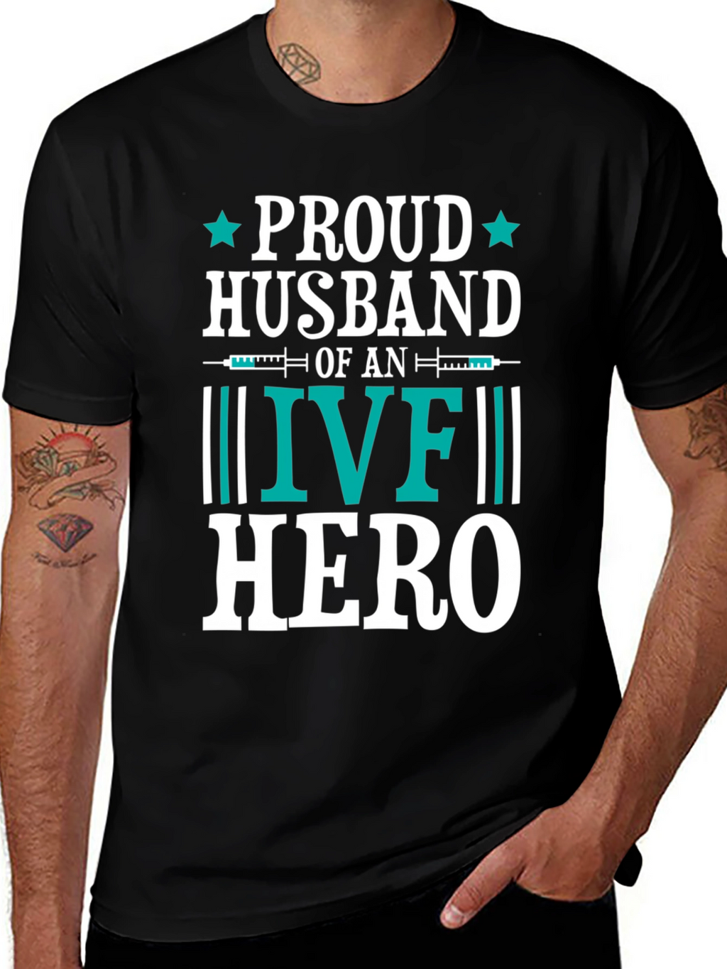 Proud Husband IVF Hero Graphic Tee