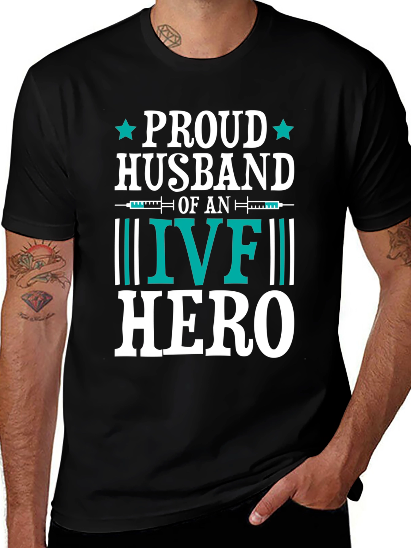 Proud Husband IVF Hero Graphic Tee