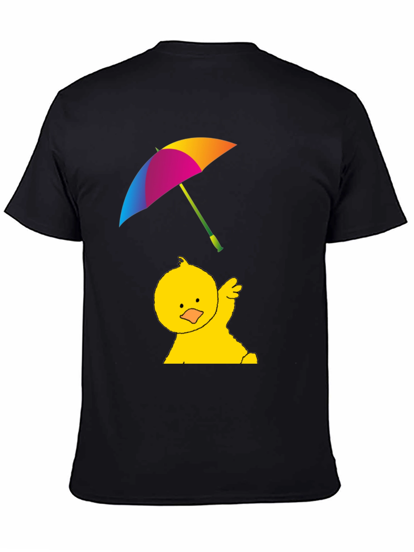 Duckling With Umbrella T-Shirt - Black