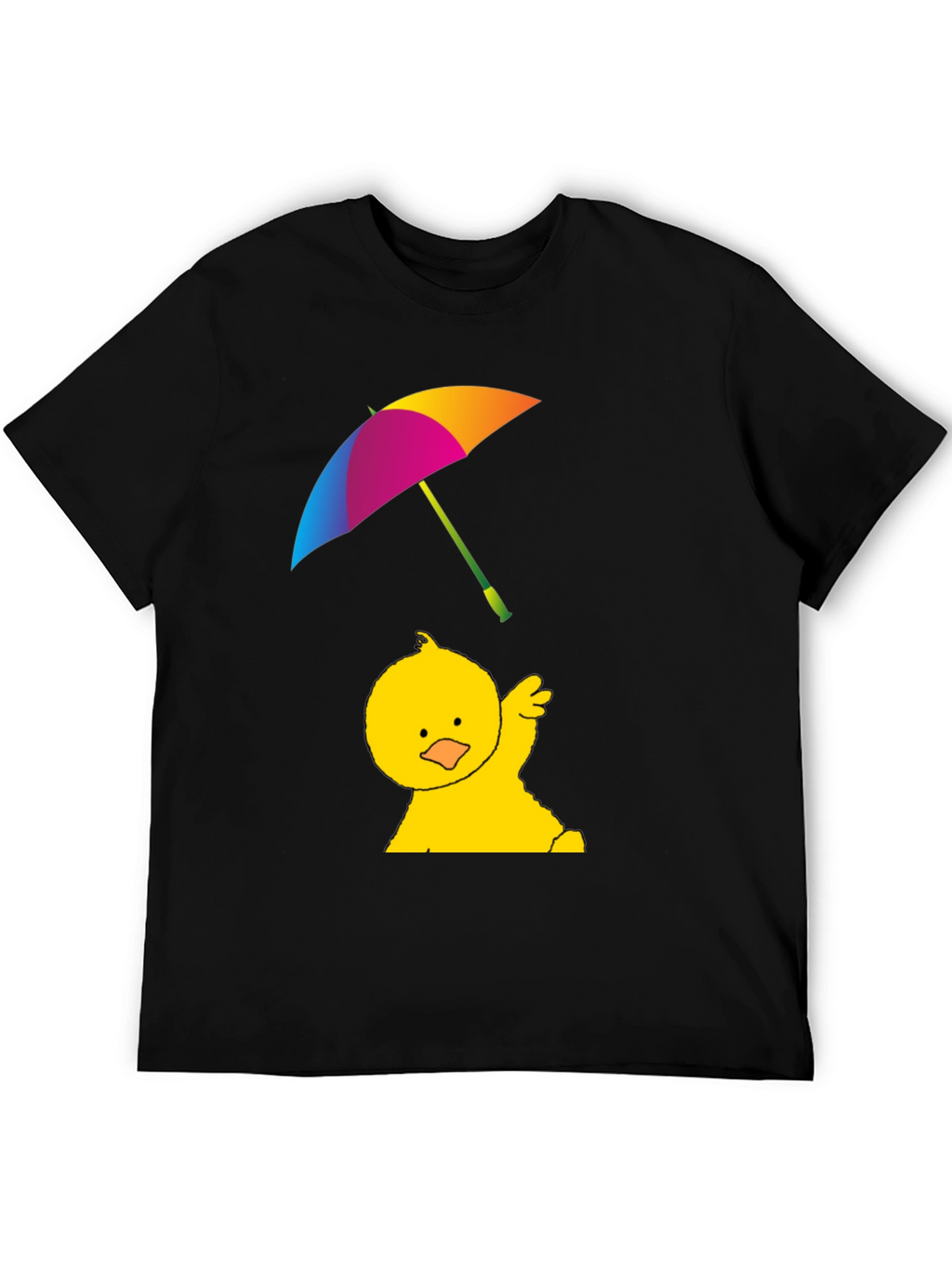 Duckling With Umbrella T-Shirt - Black
