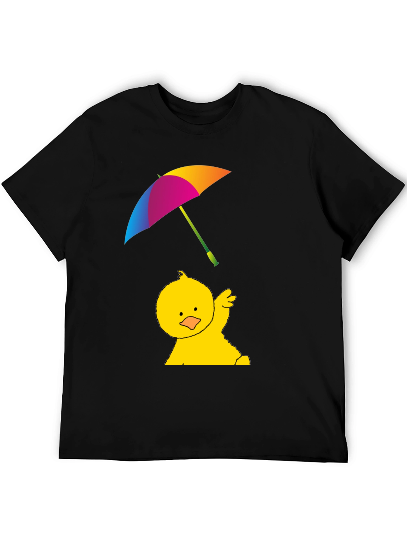 Duckling With Umbrella T-Shirt - Black