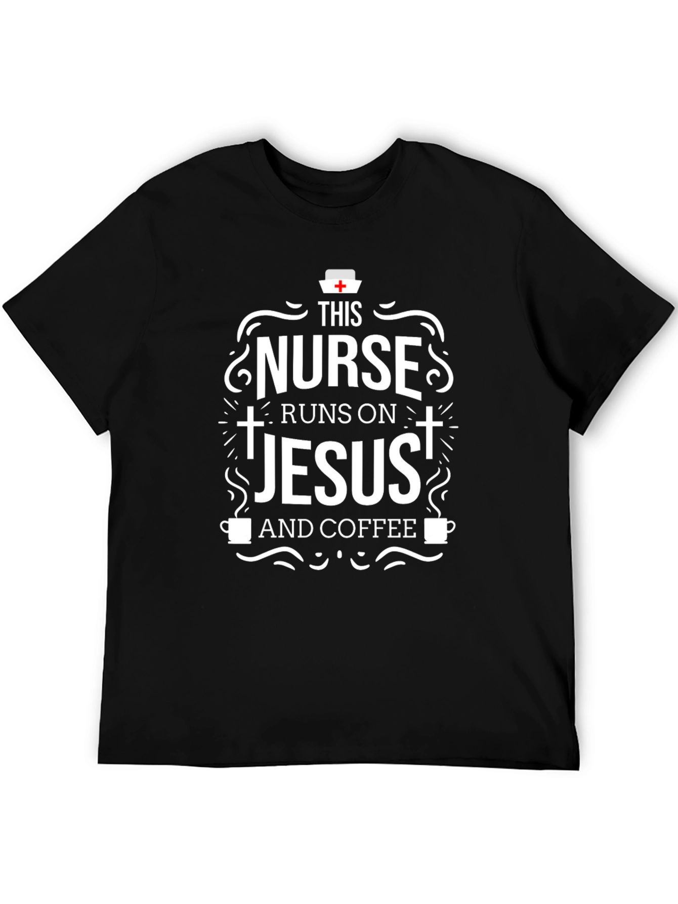 Nurse Runs On Jesus and Coffee T-Shirt