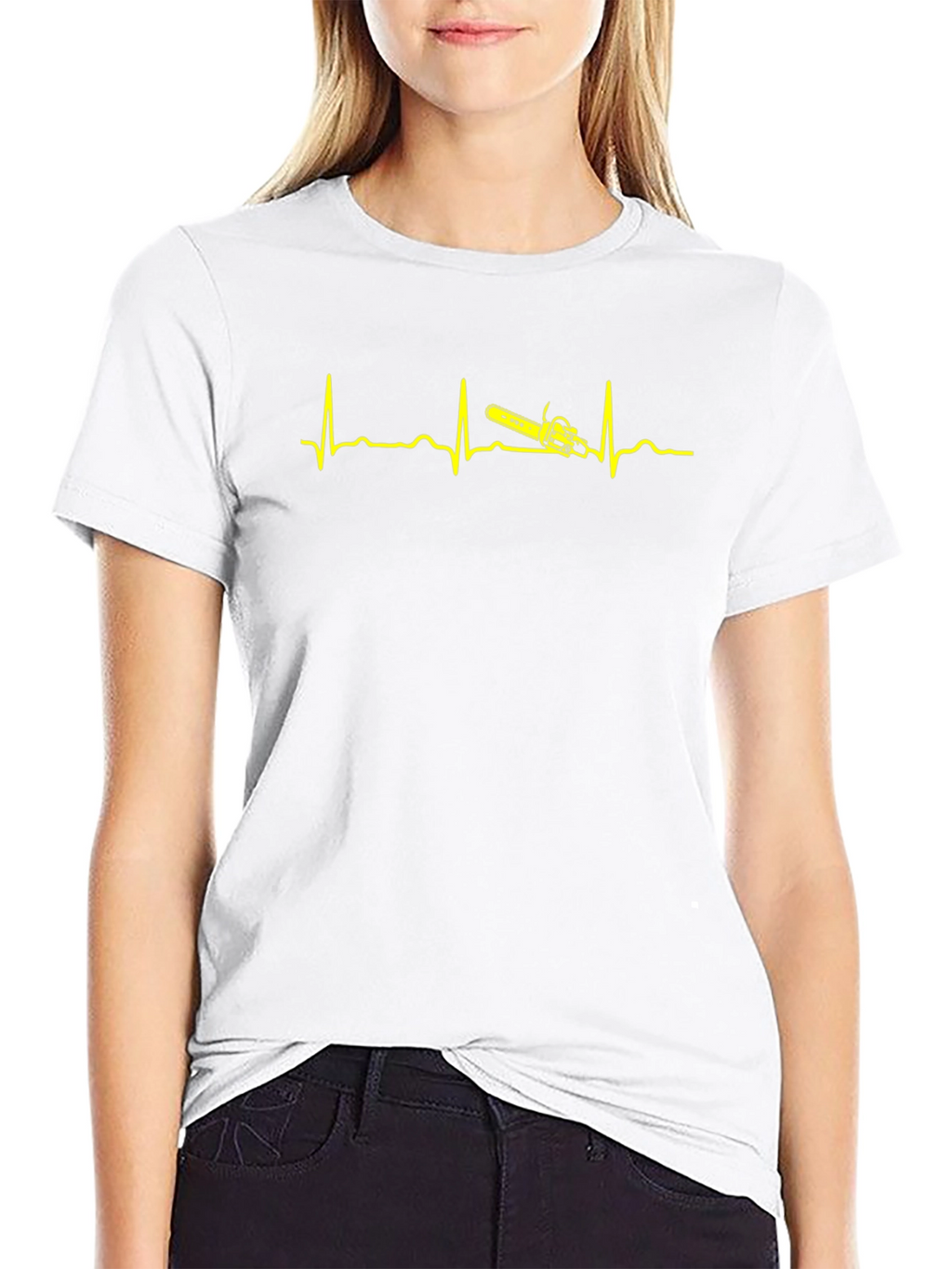 Chainsaw Heartbeat T-Shirt - Lumberjack Pulse Tee