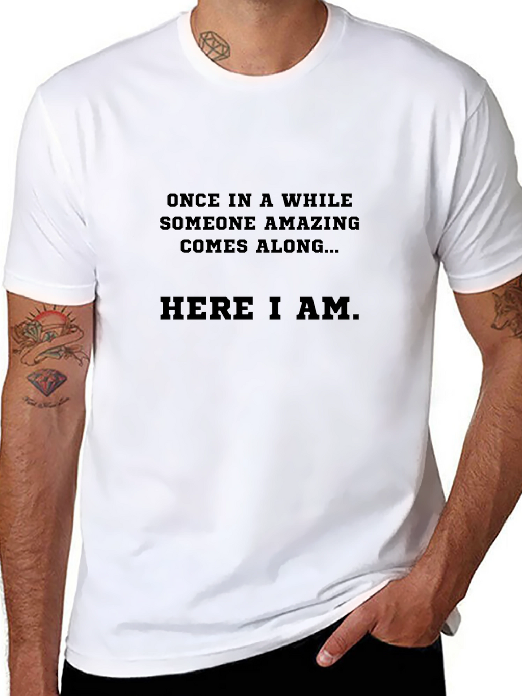 Humorous Here I Am Graphic Tee