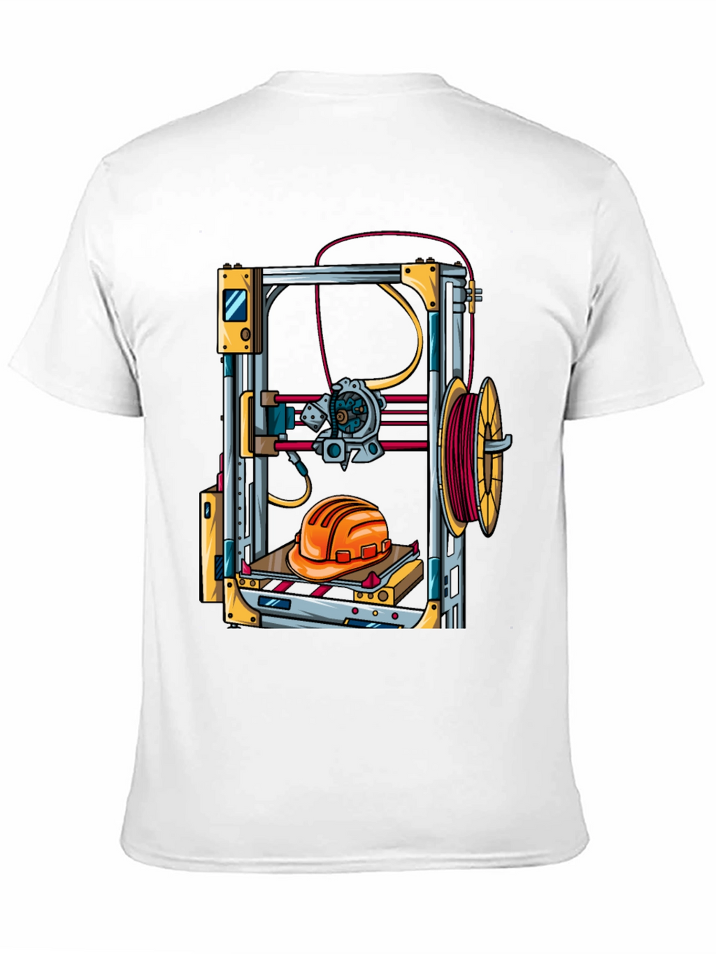 3D Printer Hard Hat Graphic Tee - Black