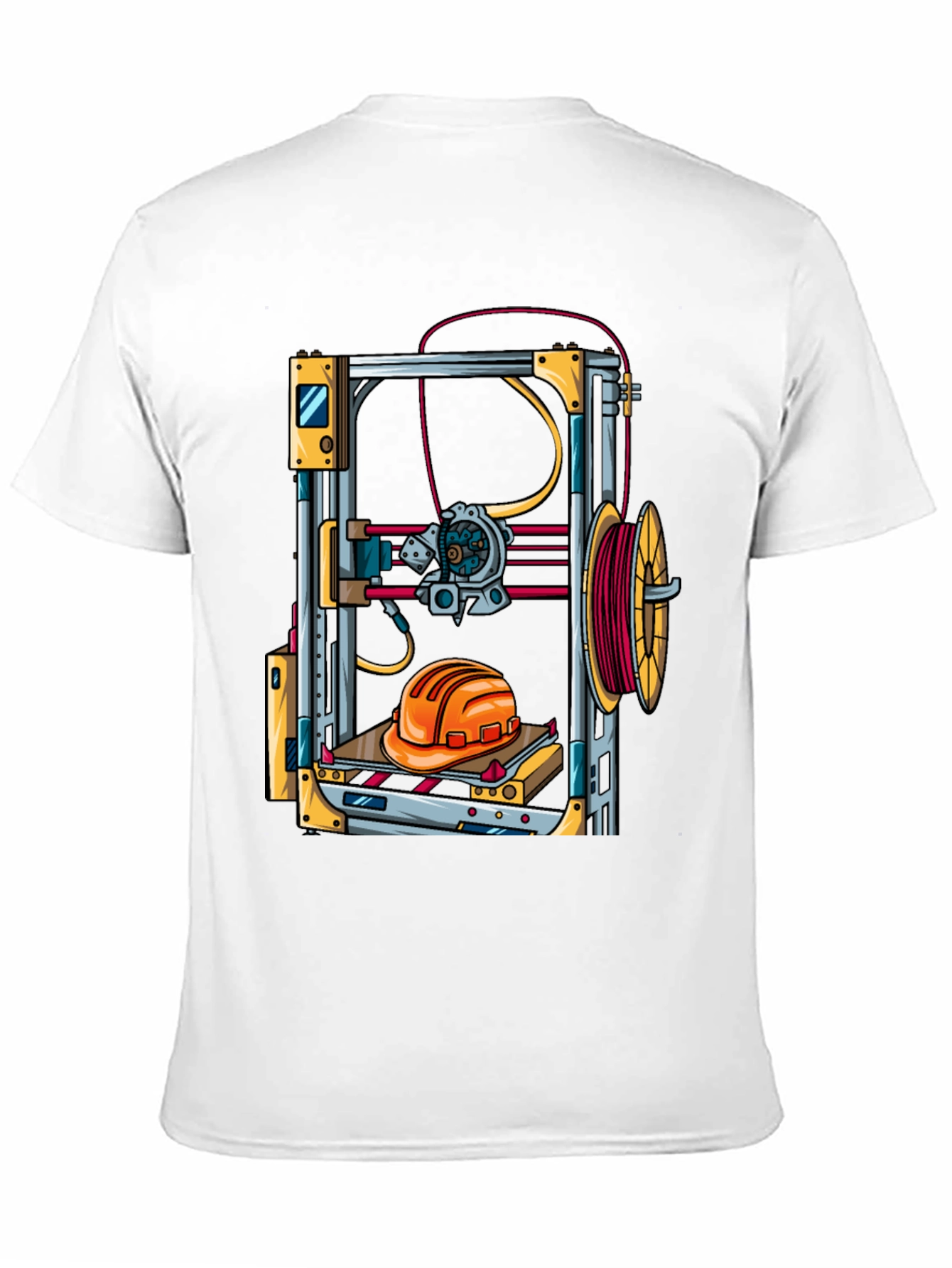3D Printer Hard Hat Graphic Tee - Black