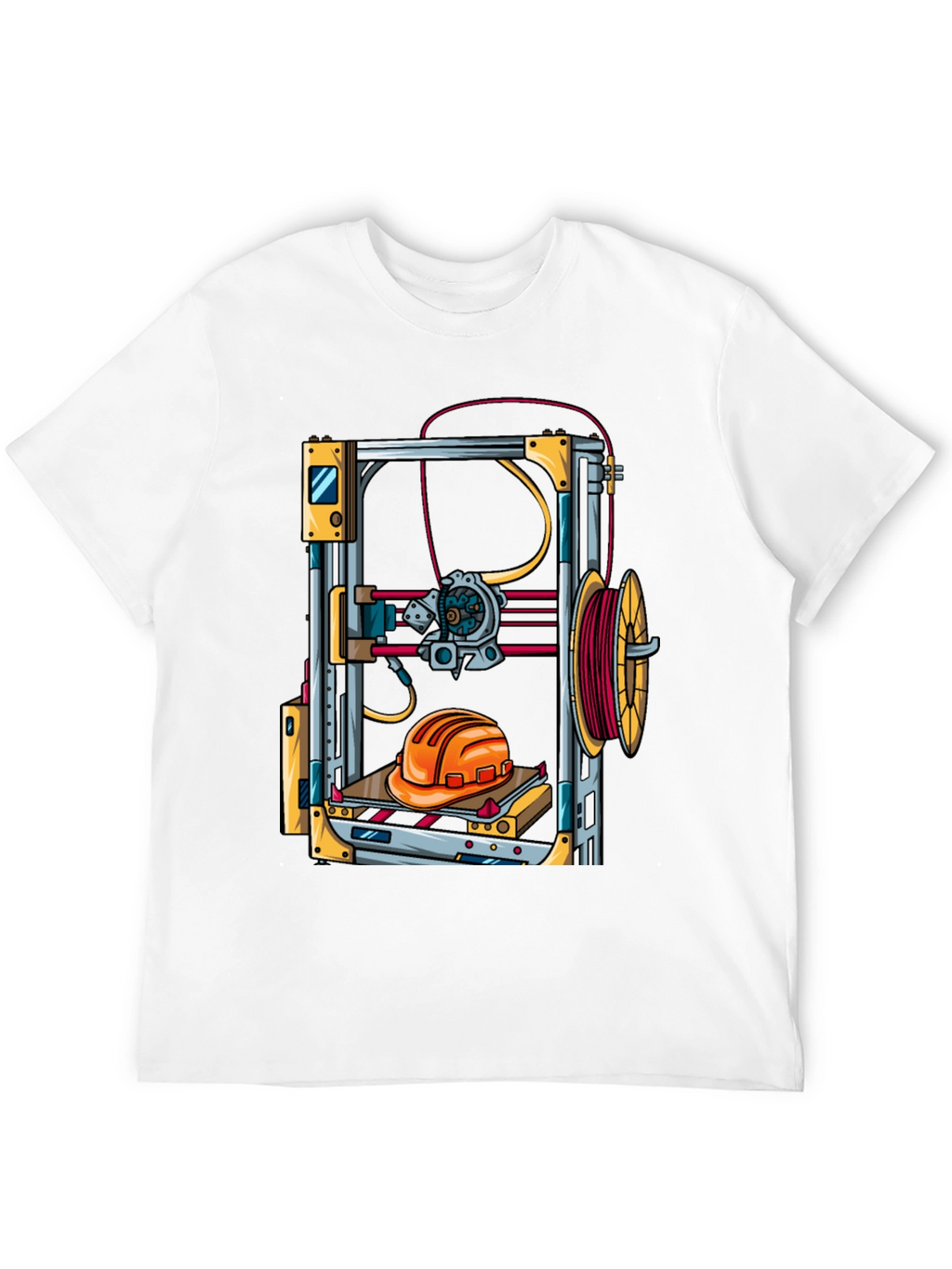 3D Printer Hard Hat Graphic Tee - Black