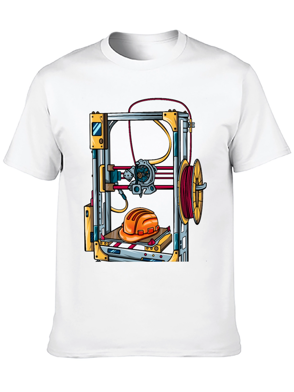 3D Printer Hard Hat Graphic Tee - Black