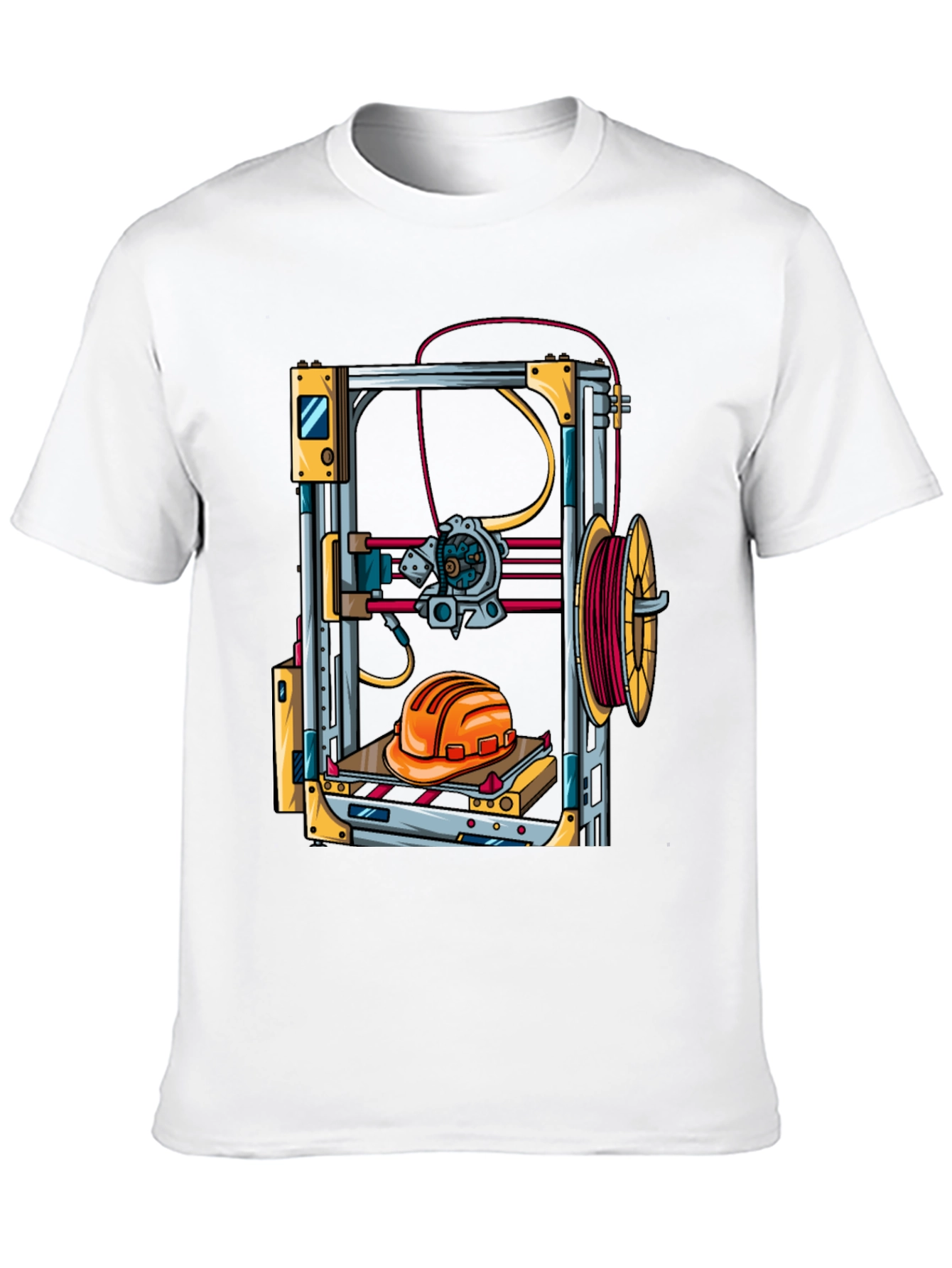 3D Printer Hard Hat Graphic Tee - Black