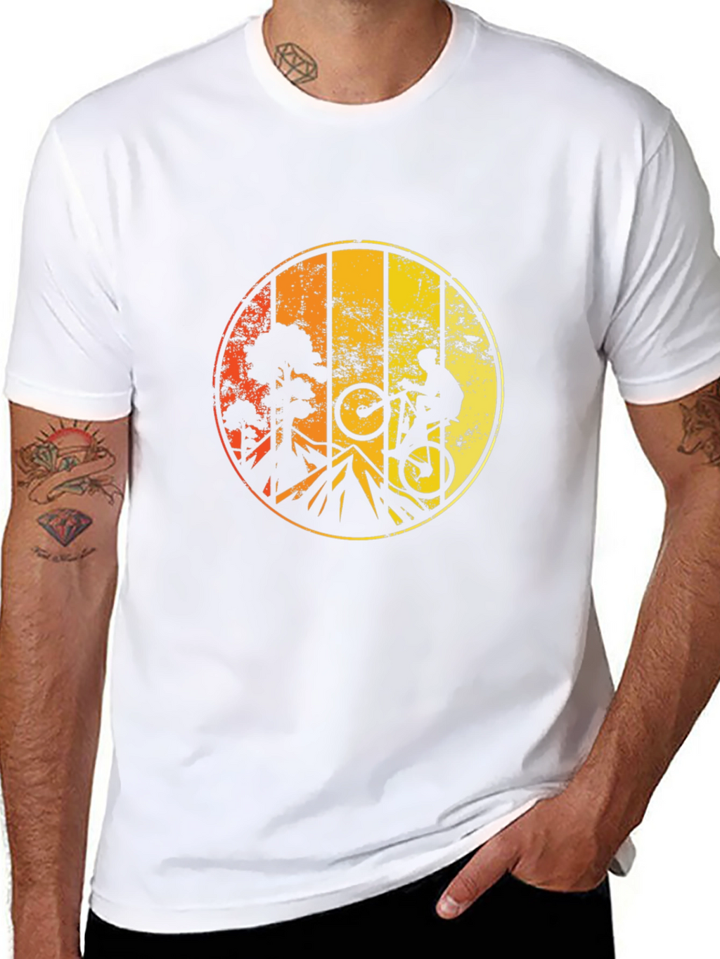 Mountain Biking Sunset Graphic Tee