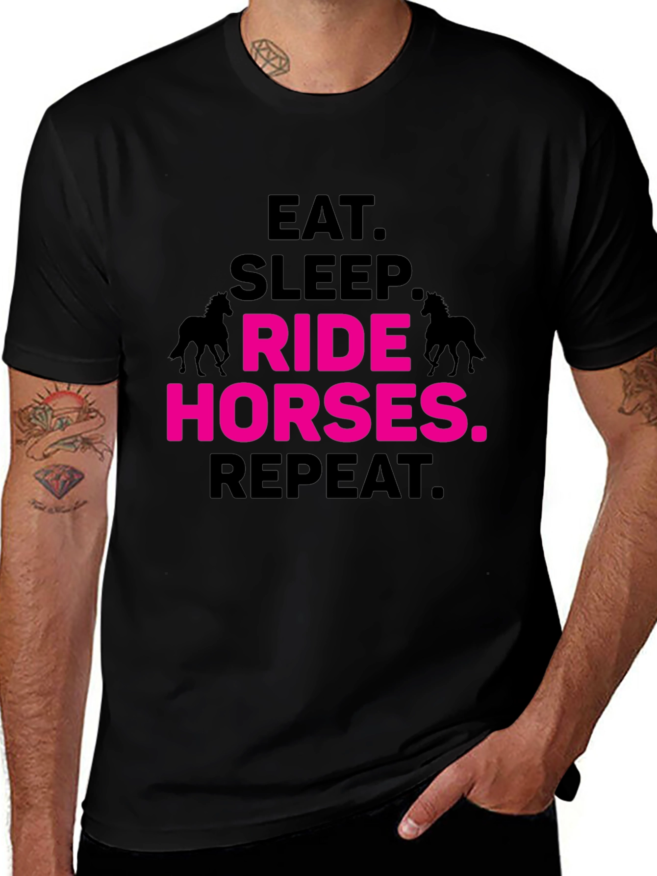Eat Sleep Ride Horses Repeat T-Shirt