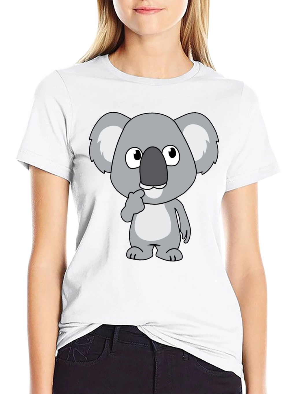 Koala Graphic Tee - Black Cotton Casual Shirt