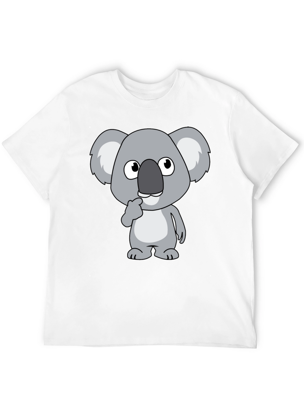 Koala Graphic Tee - Black Cotton Casual Shirt