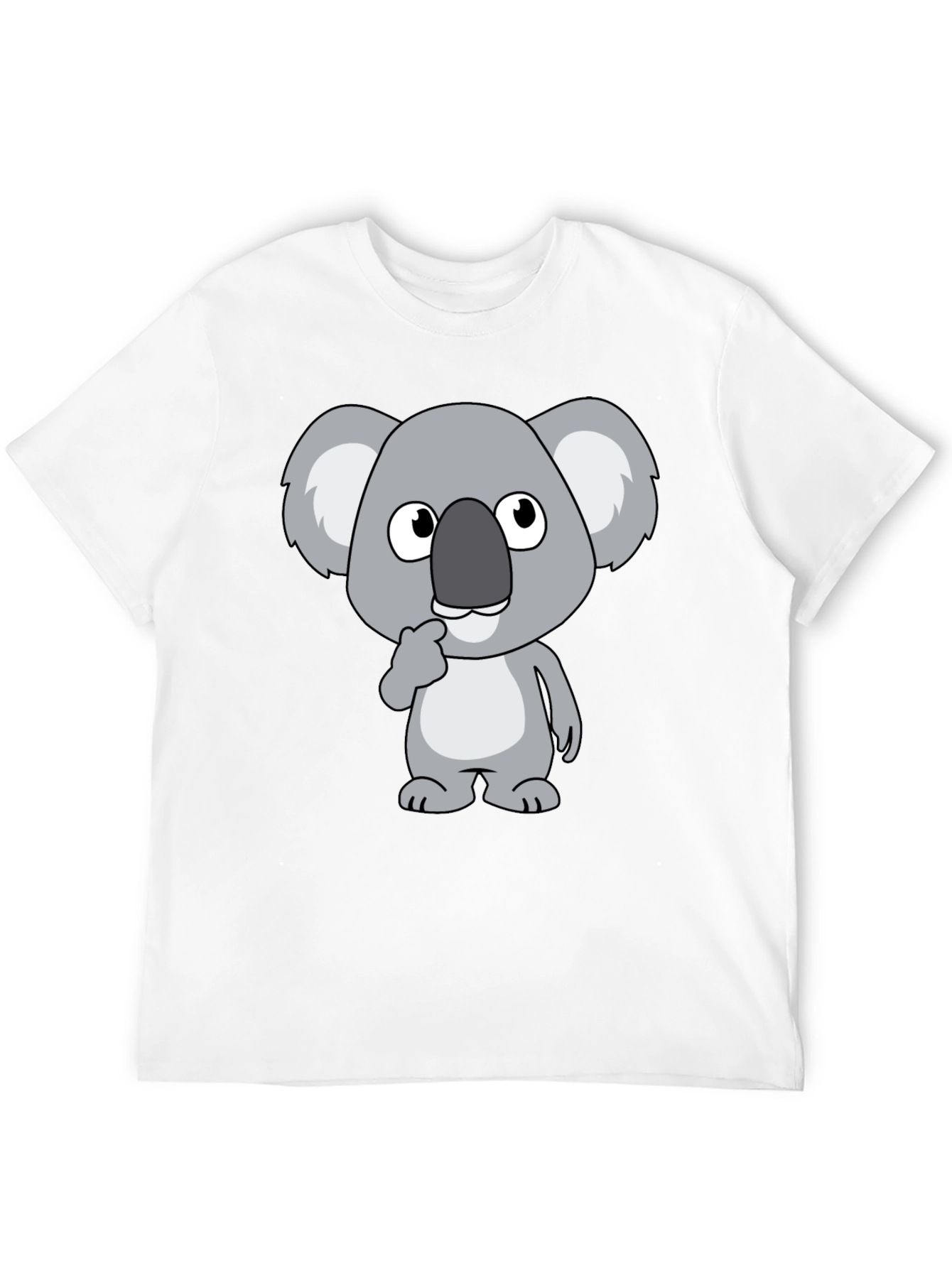 Koala Graphic Tee - Black Cotton Casual Shirt