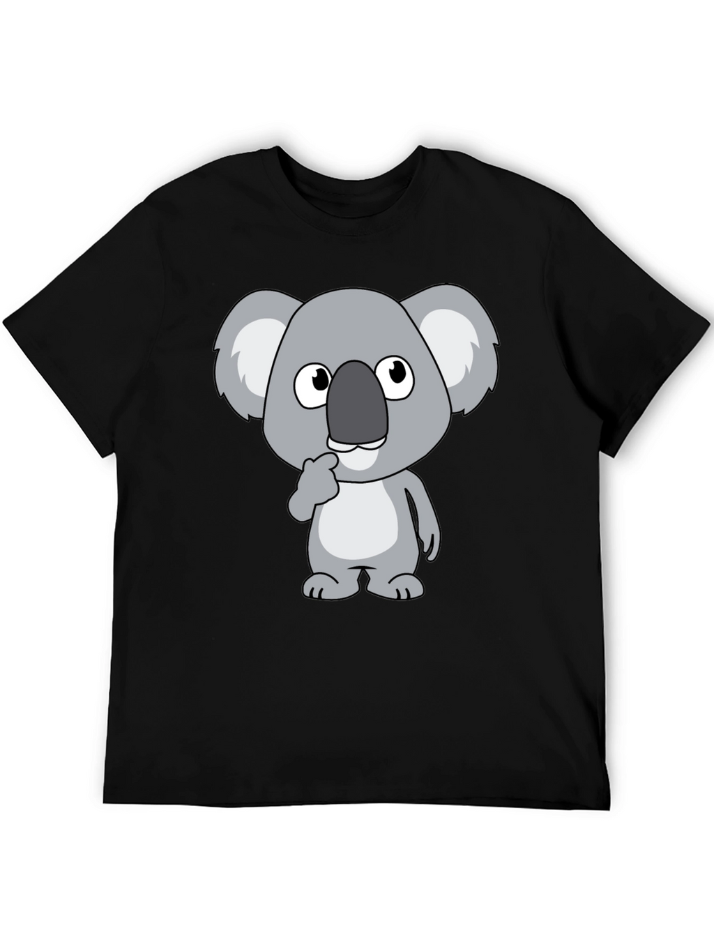 Koala Graphic Tee - Black Cotton Casual Shirt