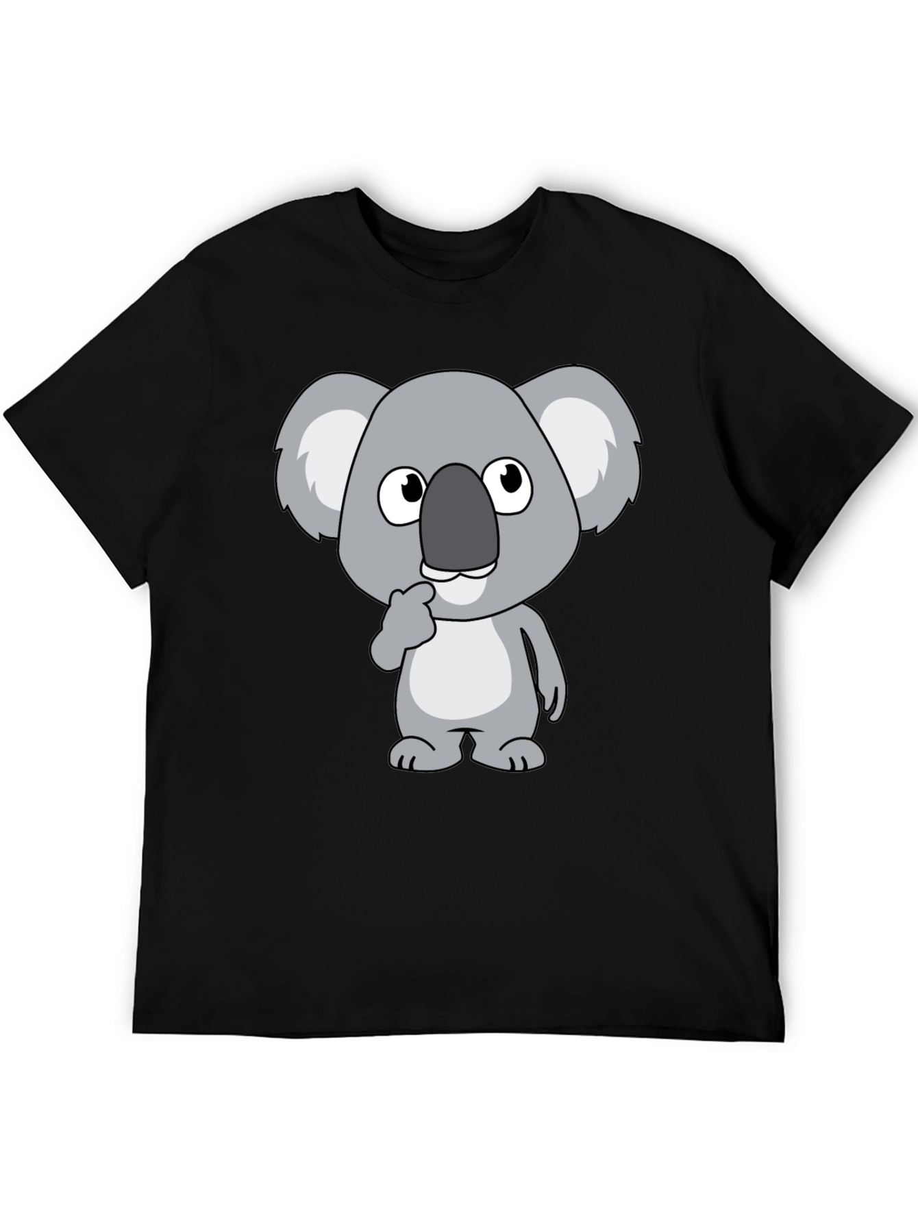 Koala Graphic Tee - Black Cotton Casual Shirt