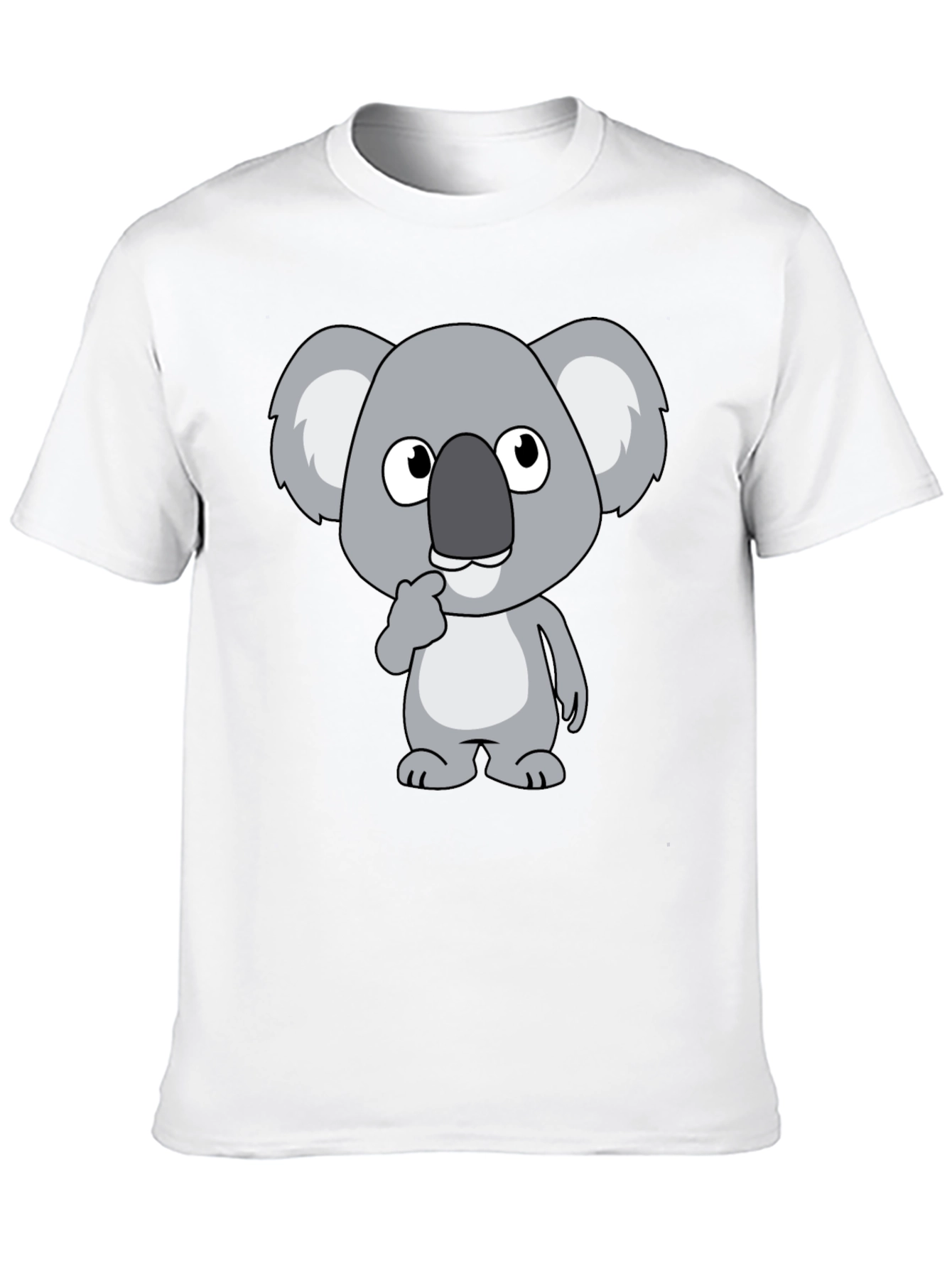 Koala Graphic Tee - Black Cotton Casual Shirt