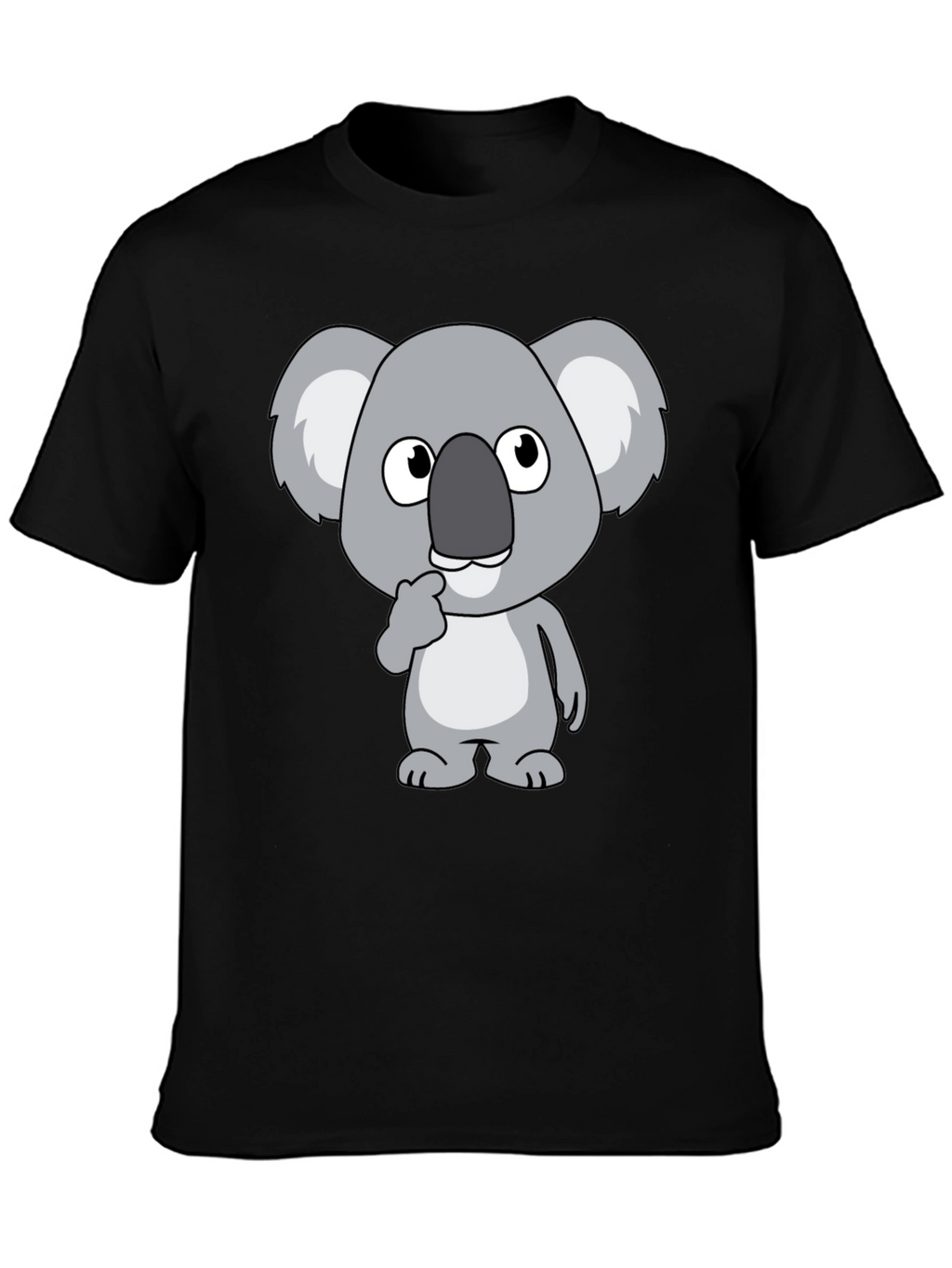 Koala Graphic Tee - Black Cotton Casual Shirt
