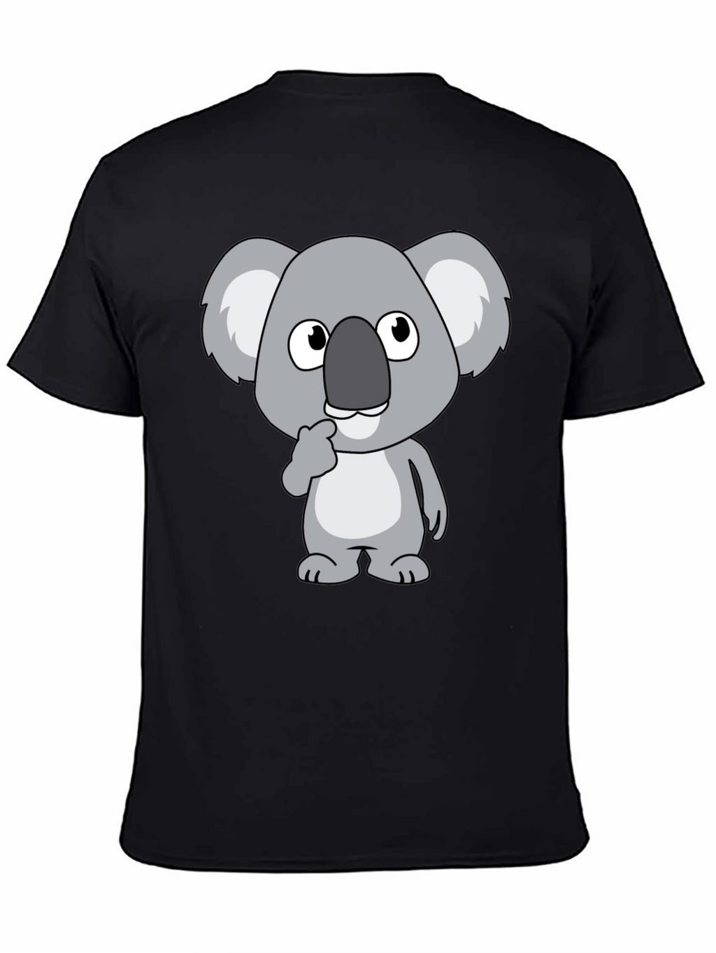 Koala Graphic Tee - Black Cotton Casual Shirt