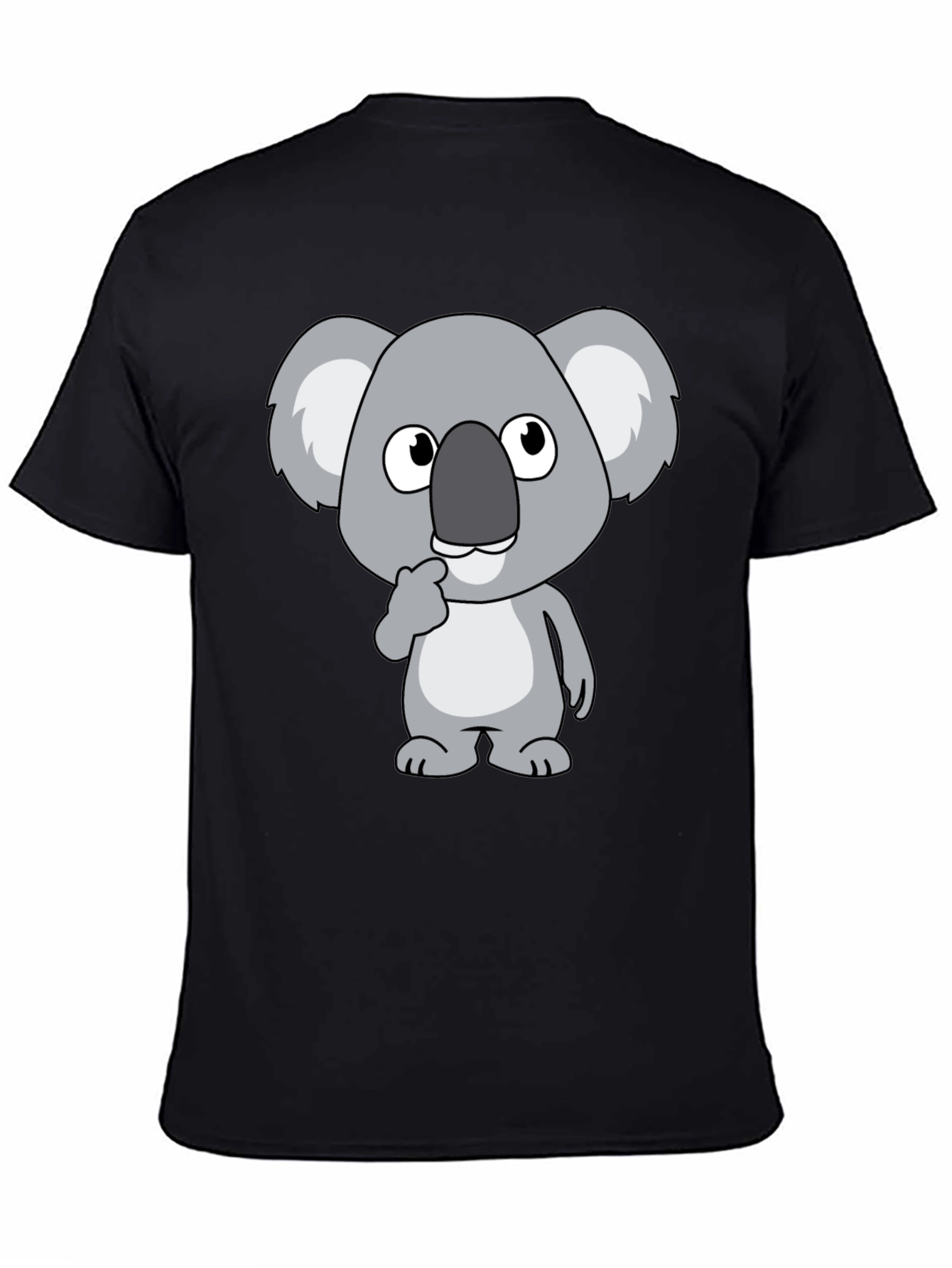 Koala Graphic Tee - Black Cotton Casual Shirt