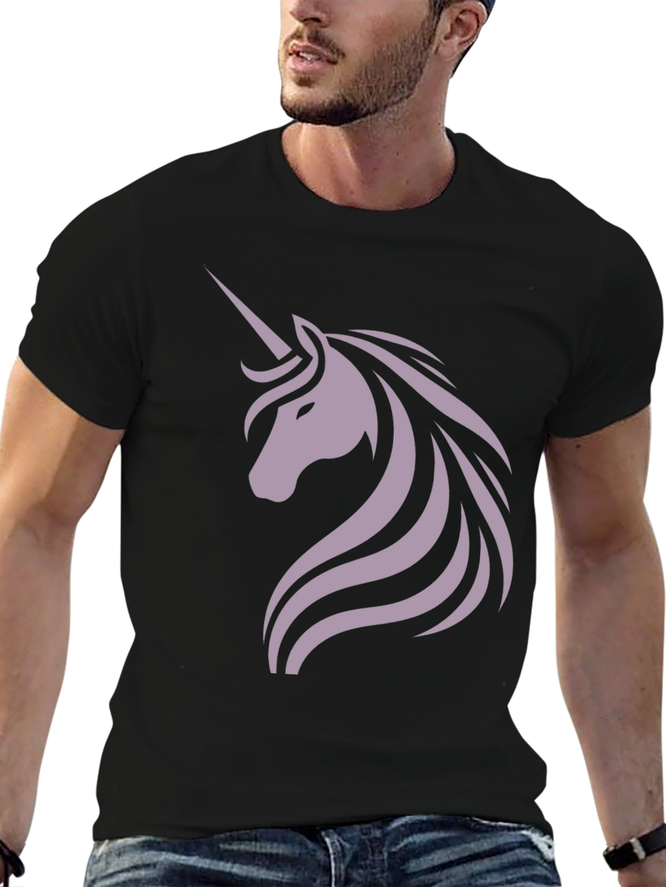 Unicorn Graphic Tee - Stylish Black T-Shirt