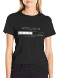 Installing Qi Black T-Shirt - Relax and Wait!