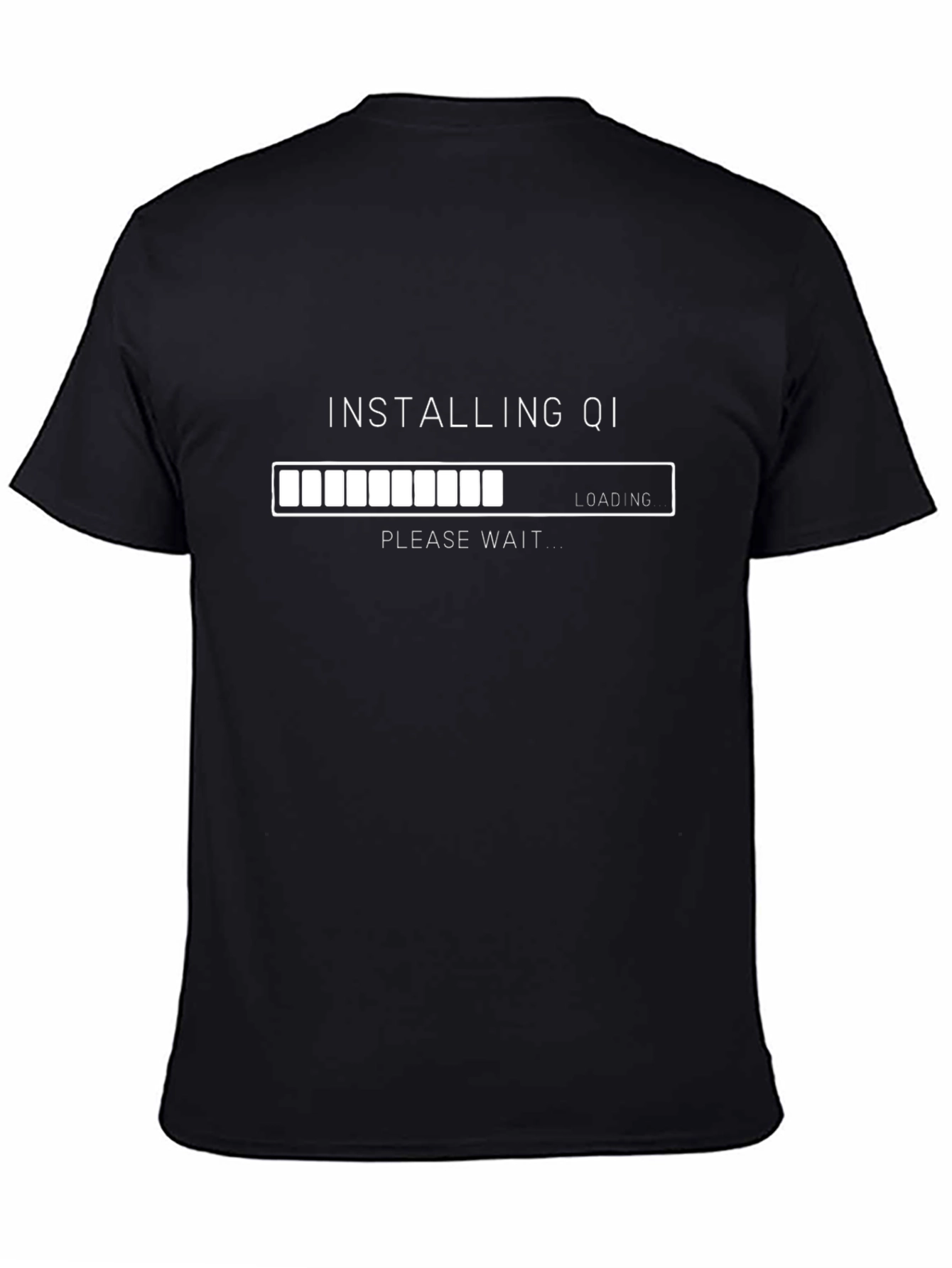 Installing Qi Black T-Shirt - Relax and Wait!