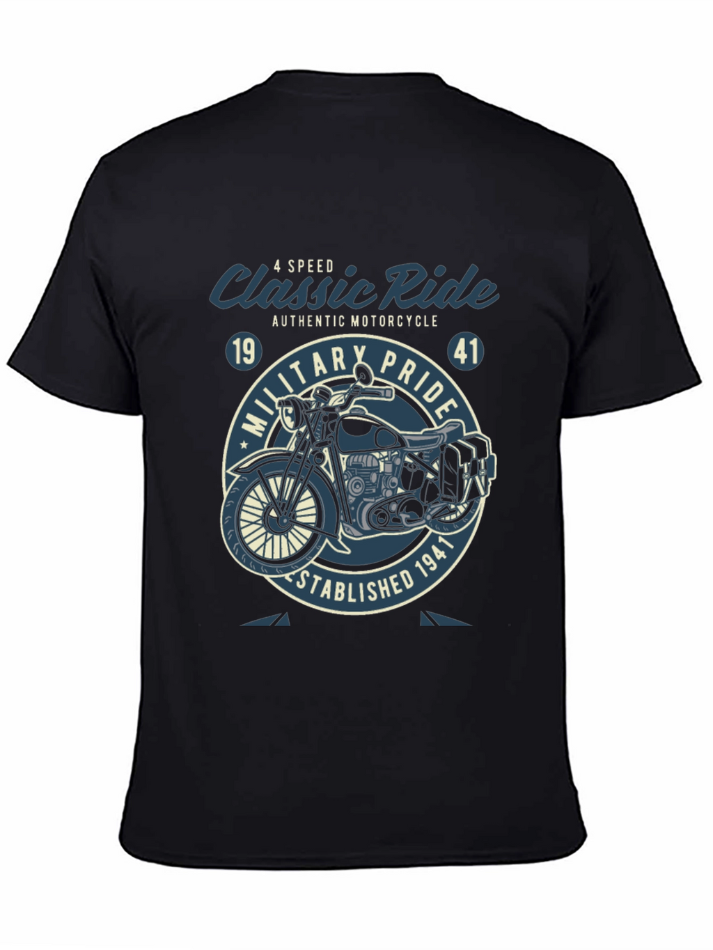Classic Ride Motorcycle Graphic T-Shirt - Military Pride
