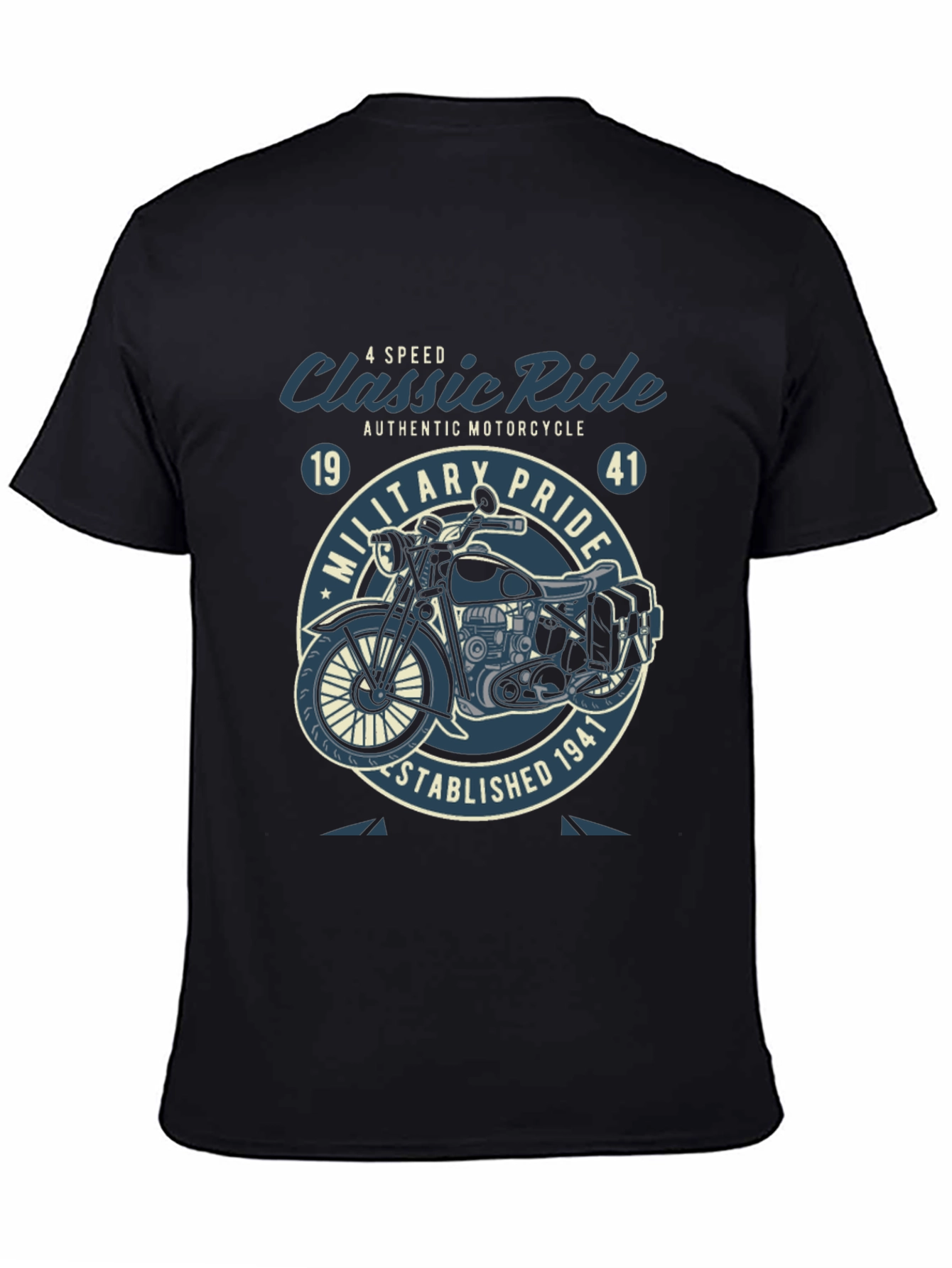 Classic Ride Motorcycle Graphic T-Shirt - Military Pride