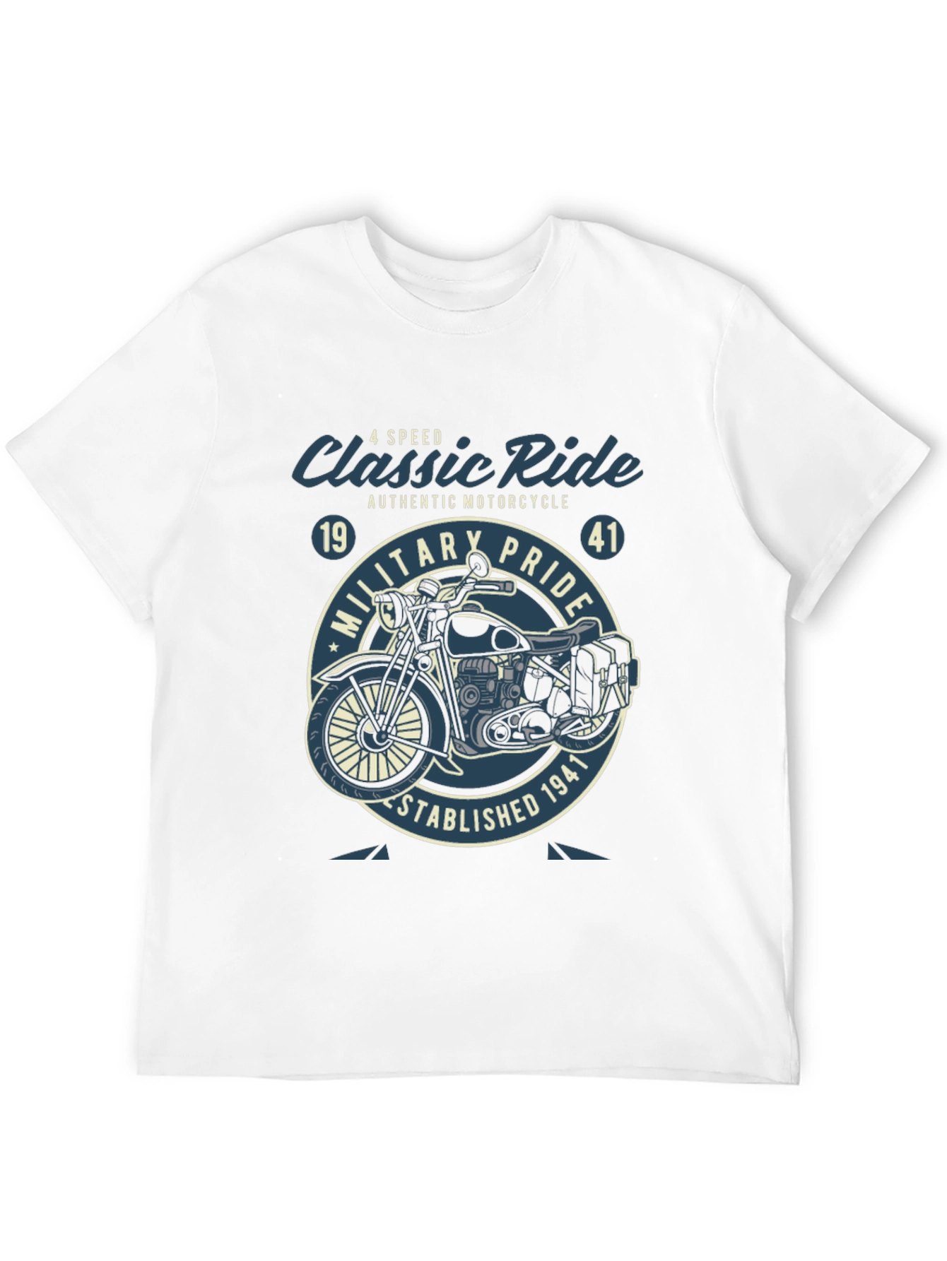 Classic Ride Motorcycle Graphic T-Shirt - Military Pride