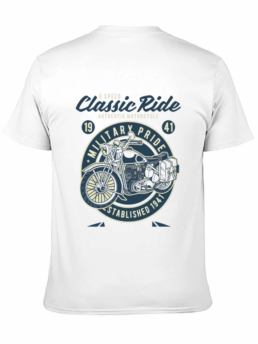Classic Ride Motorcycle Graphic T-Shirt - Military Pride