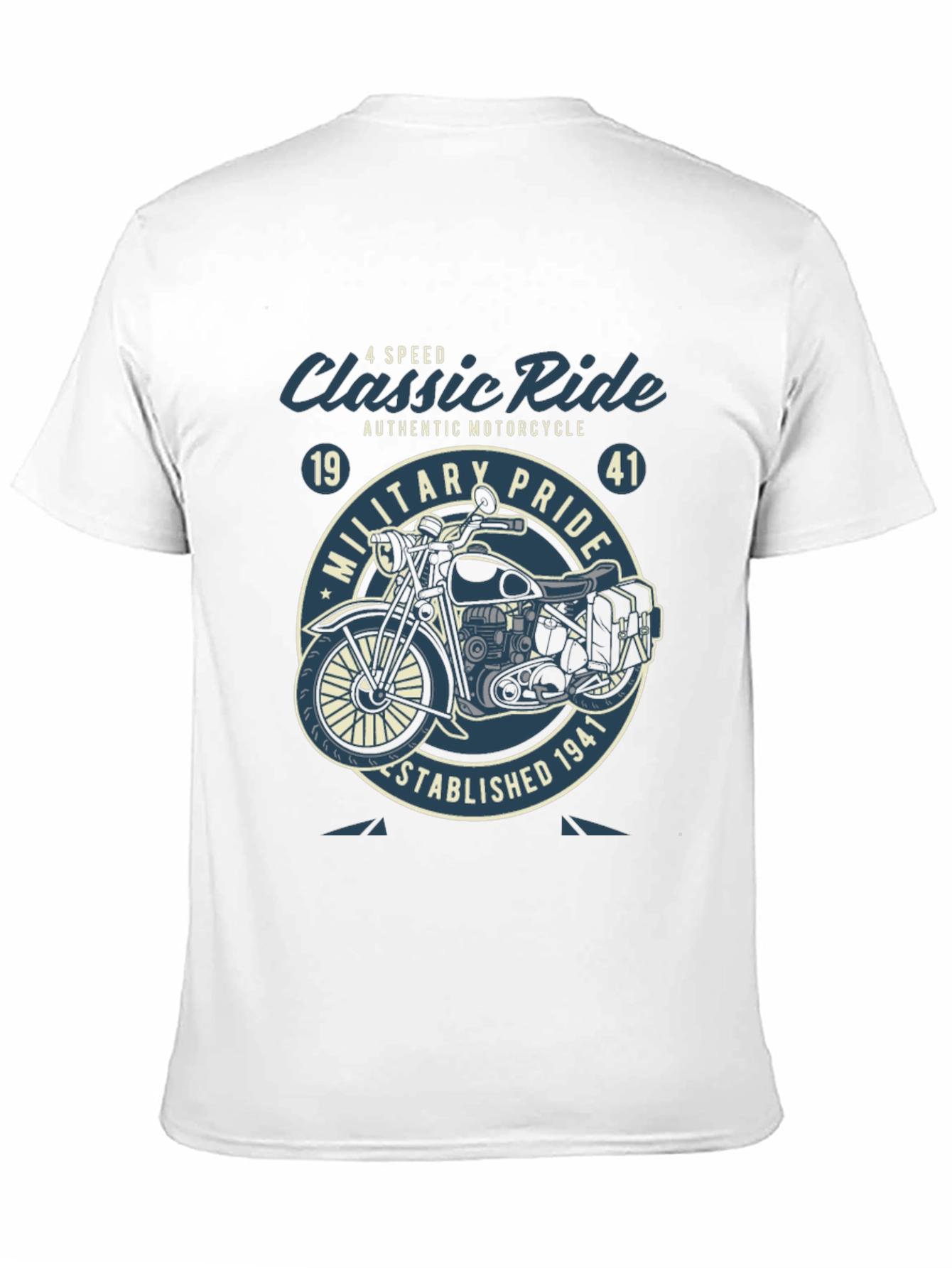 Classic Ride Motorcycle Graphic T-Shirt - Military Pride