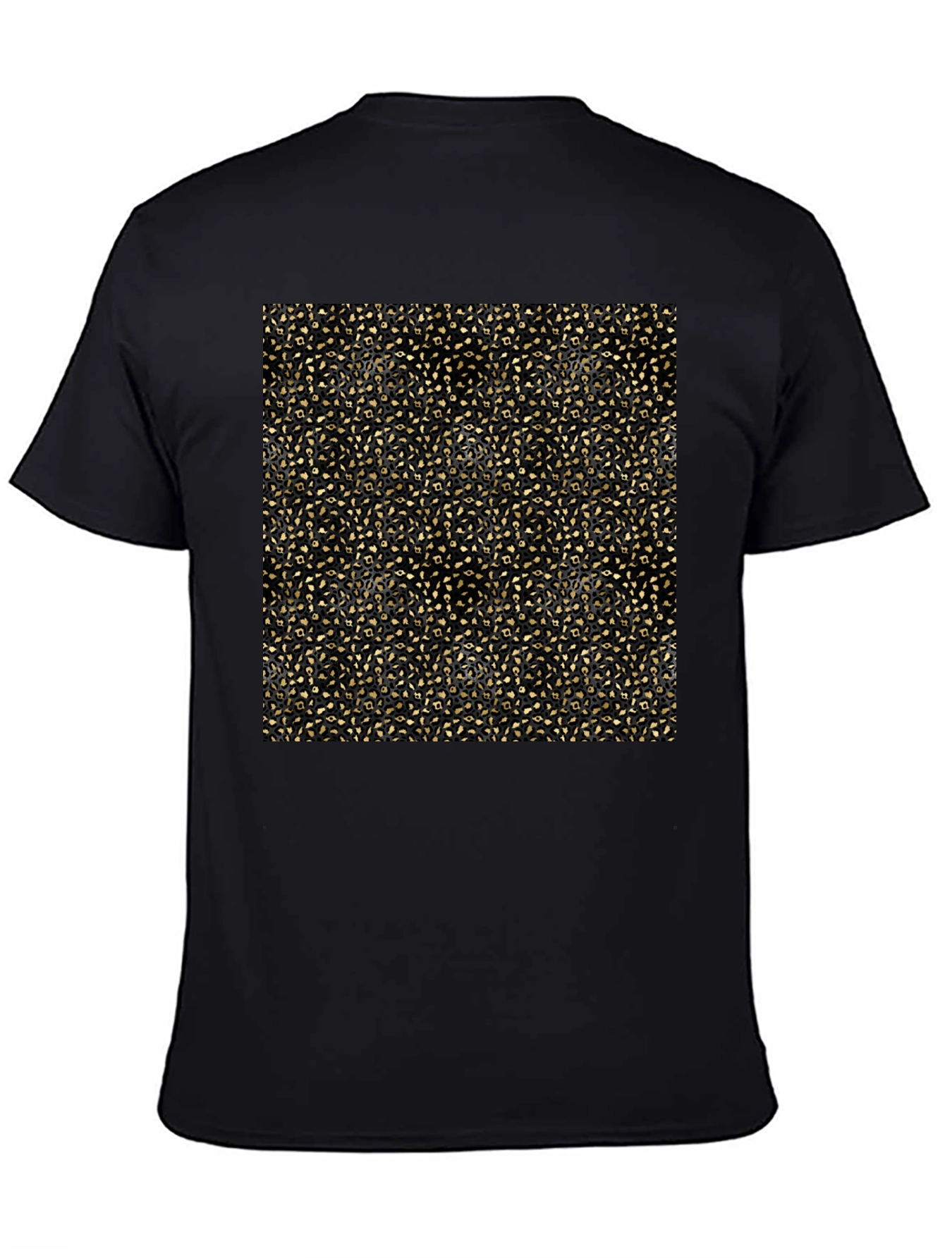 Elegant Gold Pattern Black T-Shirt