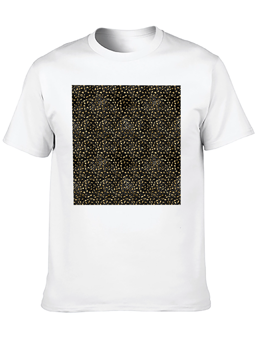 Elegant Gold Pattern Black T-Shirt