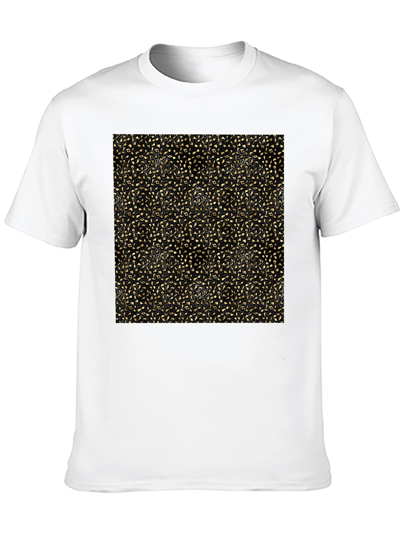 Elegant Gold Pattern Black T-Shirt
