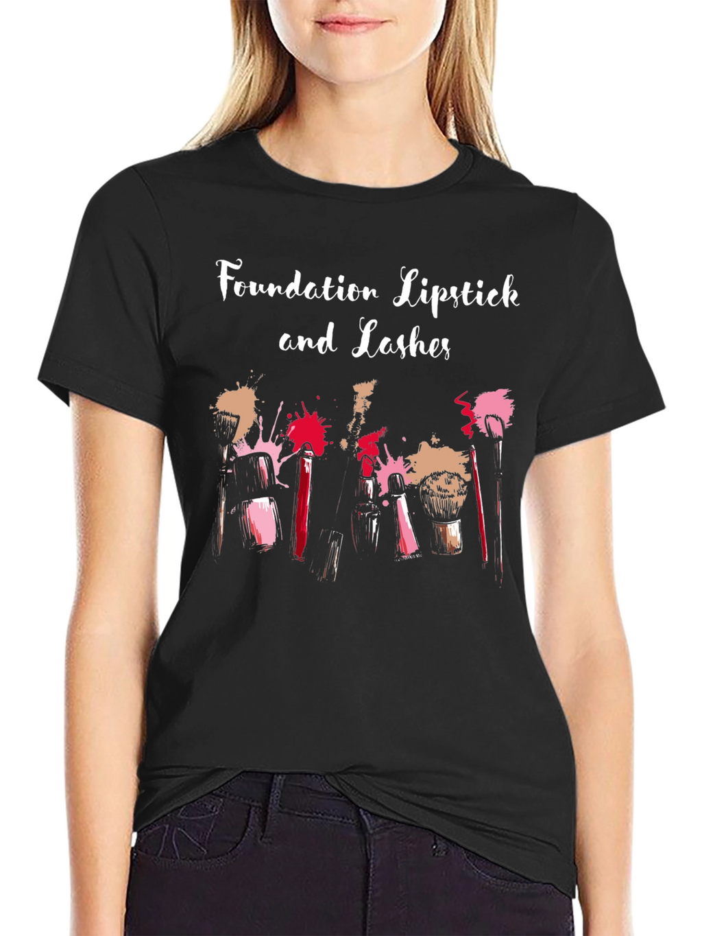Foundation Lipstick & Lashes T-Shirt