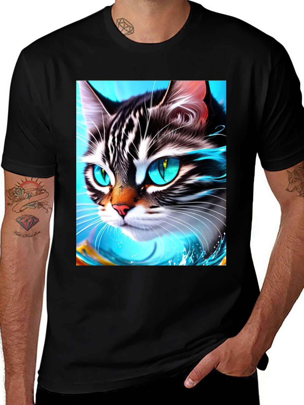 Cat Face T-Shirt - Cool Graphic Tee